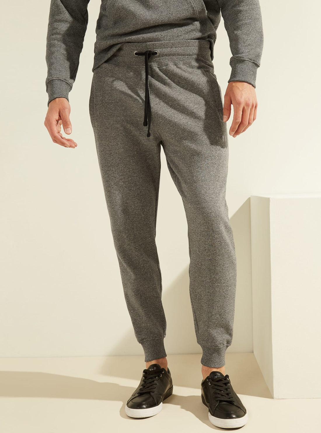 GUESS Mens Eco Grey Relaxed Roy Joggers  M0GQ05R44Q7 Front View