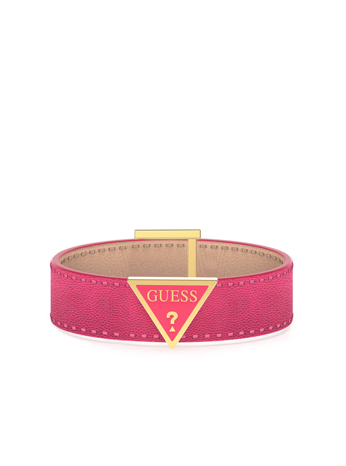 GUESS Womens  Pink Triangle Logo Bracelet UBB01495JWYGBK Front View