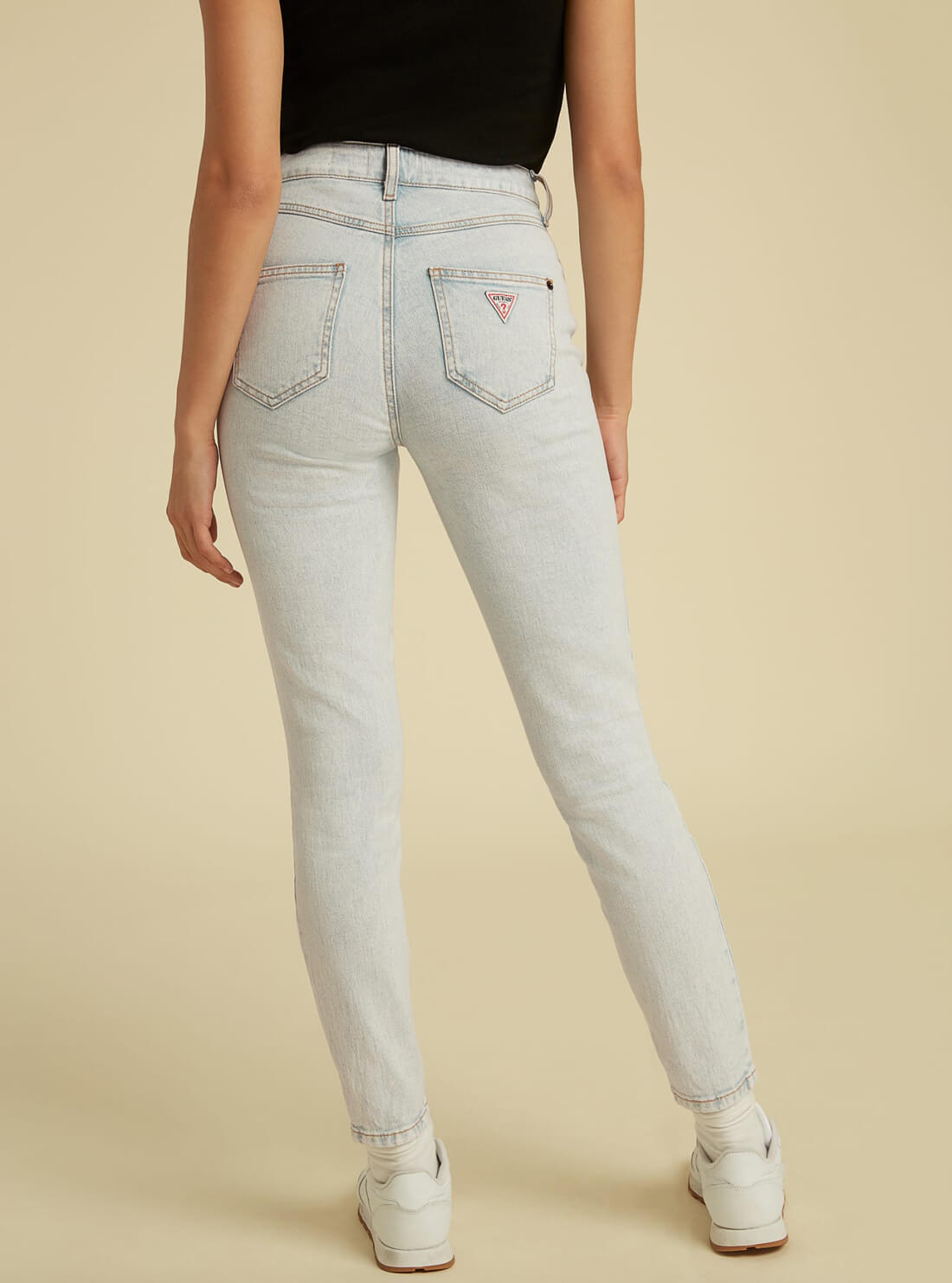 GUESS Womens GUESS Originals High-Rise Skinny Denim Jeans in Light Acid Wash W1GA08R49T1 Back View