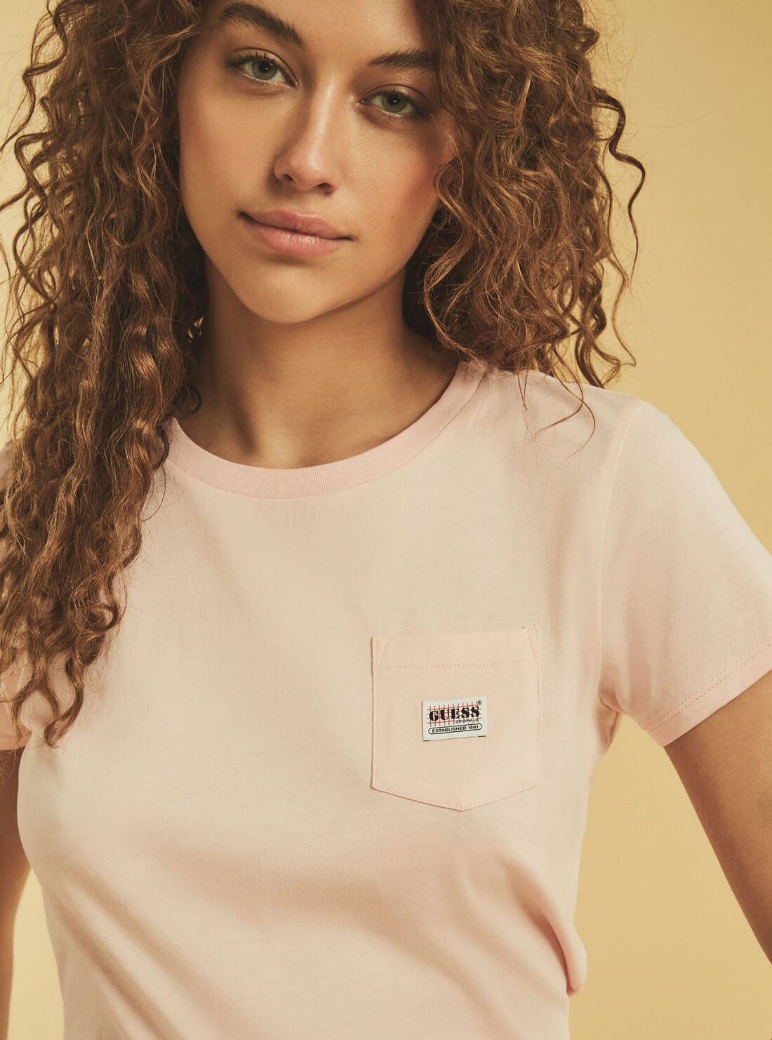 GUESS Womens GUESS Originals Pink Kit Basic T-Shirt WBYI00R9YD1 Detail view