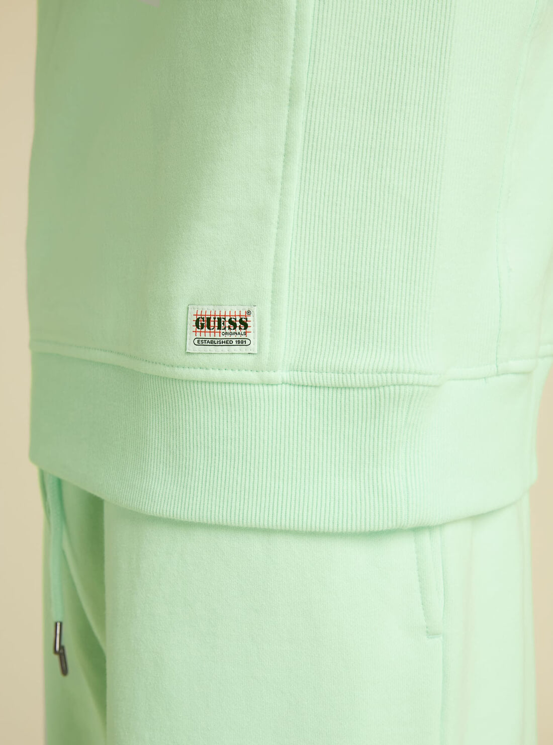 GUESS Mens GUESS Originals Green Kit Crewneck Pullover MBYQ00RA1B2 Detail View