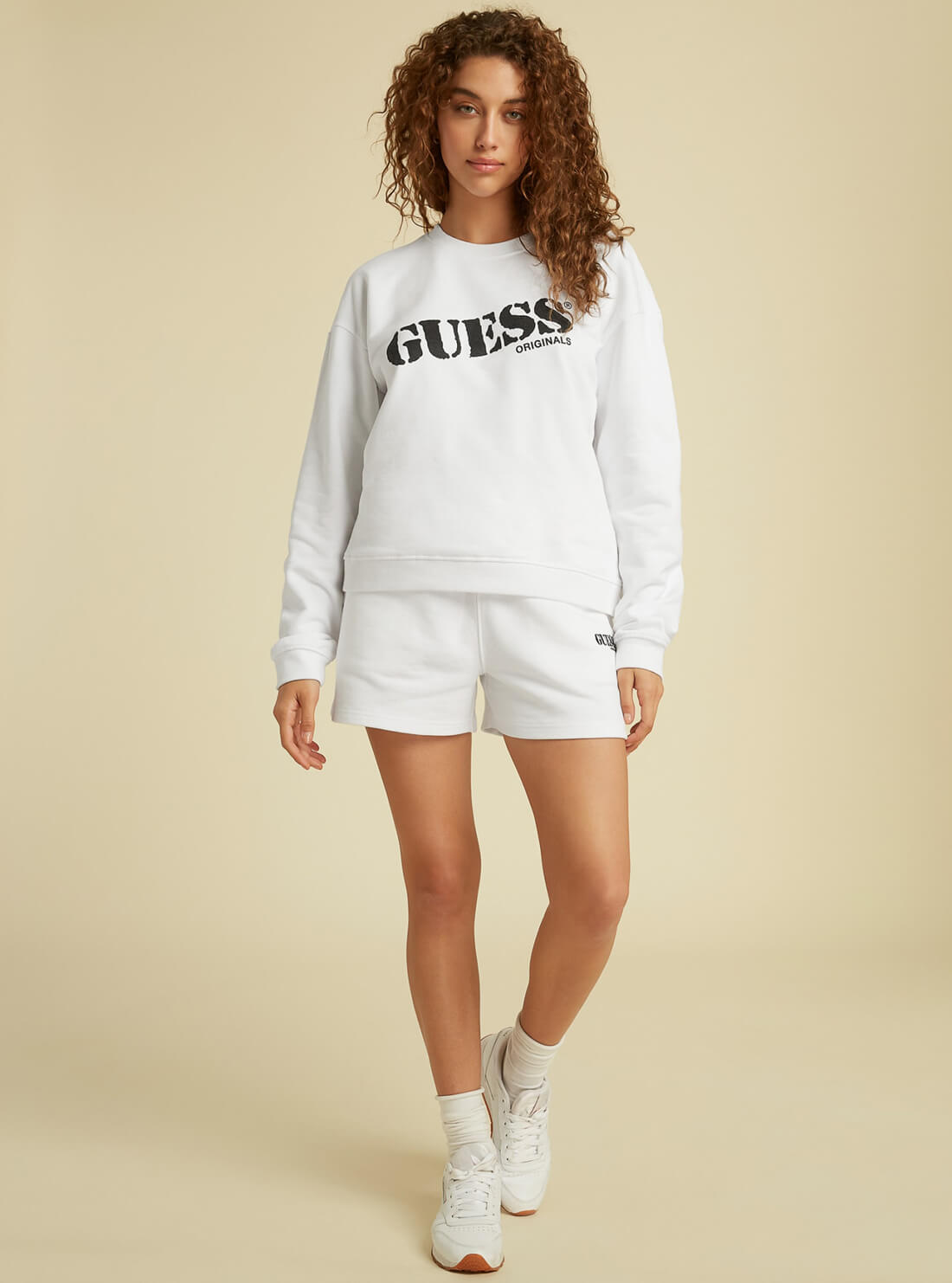 GUESS Womens GUESS Originals White Kit Jumper WBYQ00RA1B2 Full View