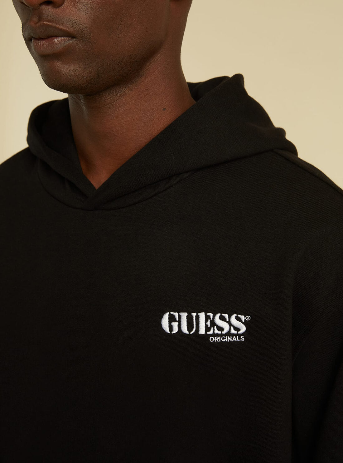 GUESS Mens GUESS Originals Black Kit Hoodie MBYQ00RA1B3 Detail View