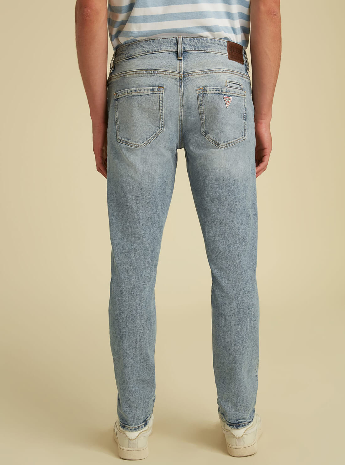 GUESS Mens GUESS Originals Mid-Rise Slim Straight Denim Jeans in Creekside Wash M1GA04R49T0 Model Back View