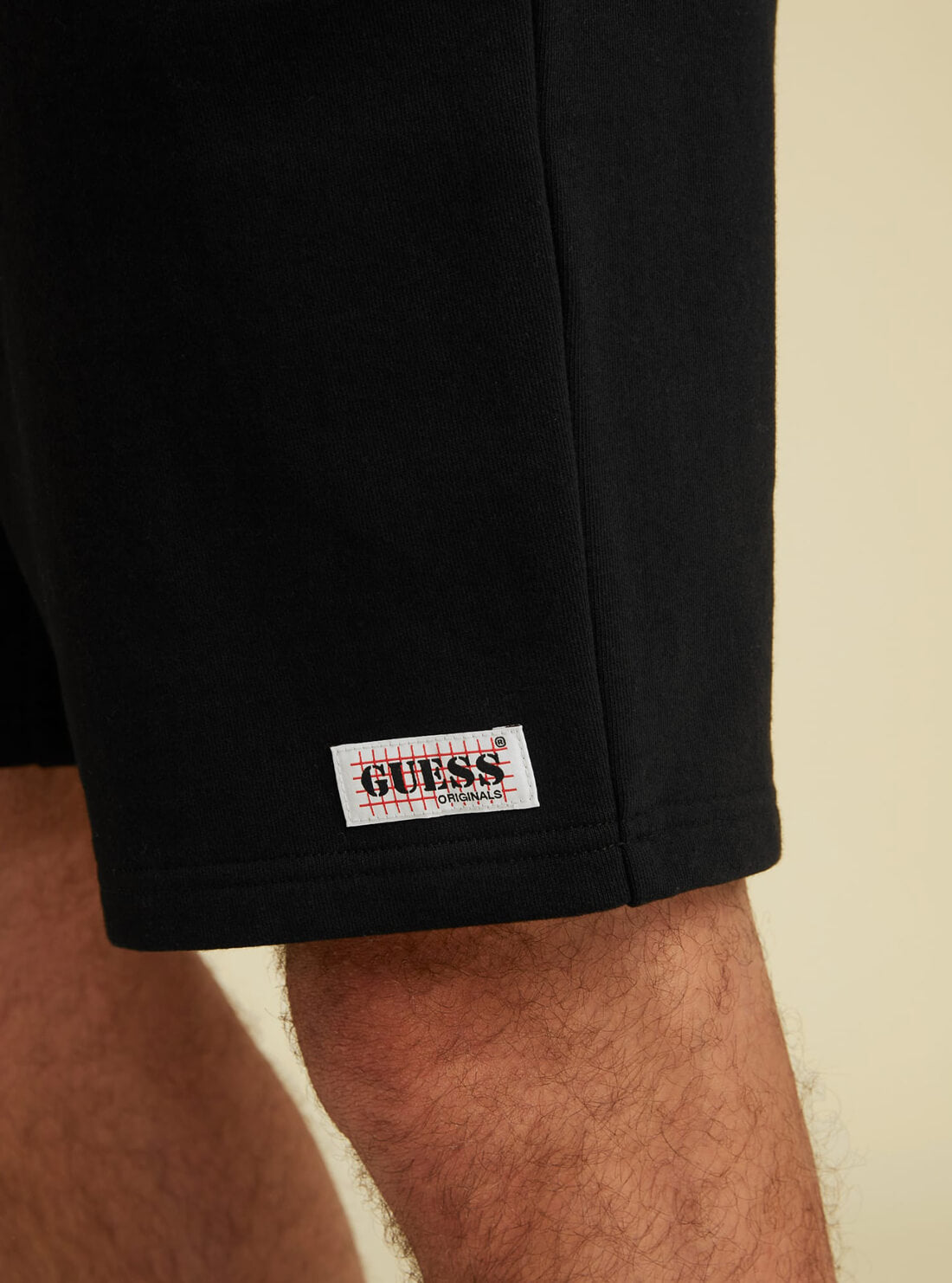 GUESS Mens GUESS Originals Black Relaxed Fit Kit Shorts MBYQ01RA1B3 Detail View