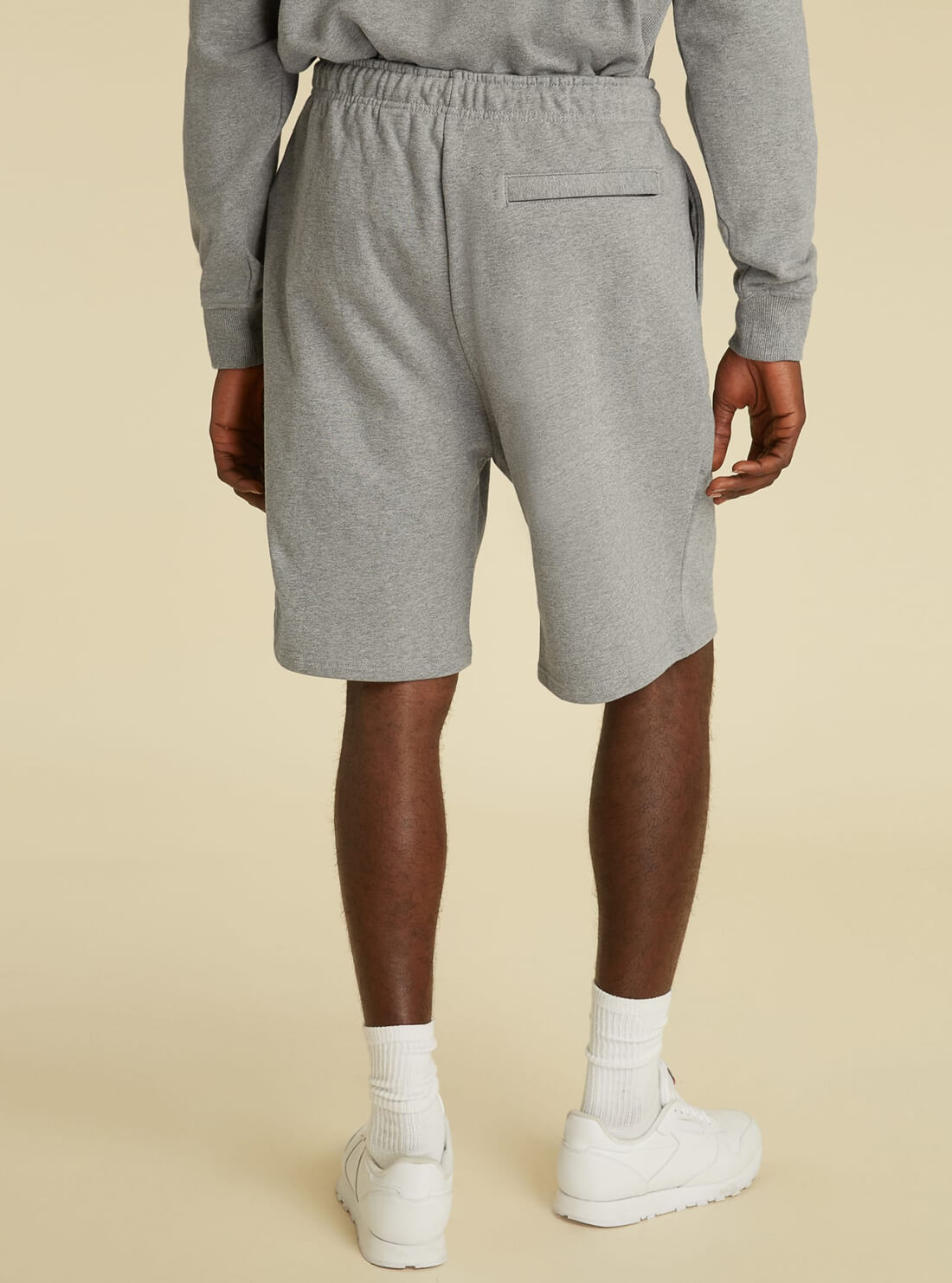 GUESS Mens GUESS Originals Grey Relaxed Fit Kit Shorts MBYQ01RA1B3 Back View
