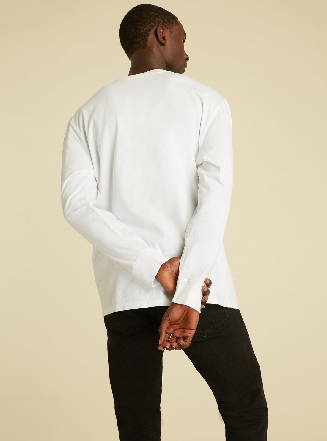 GUESS Mens GUESS Originals White Stencil Logo T-Shirt M1GI13RAGP0 Model Back View
