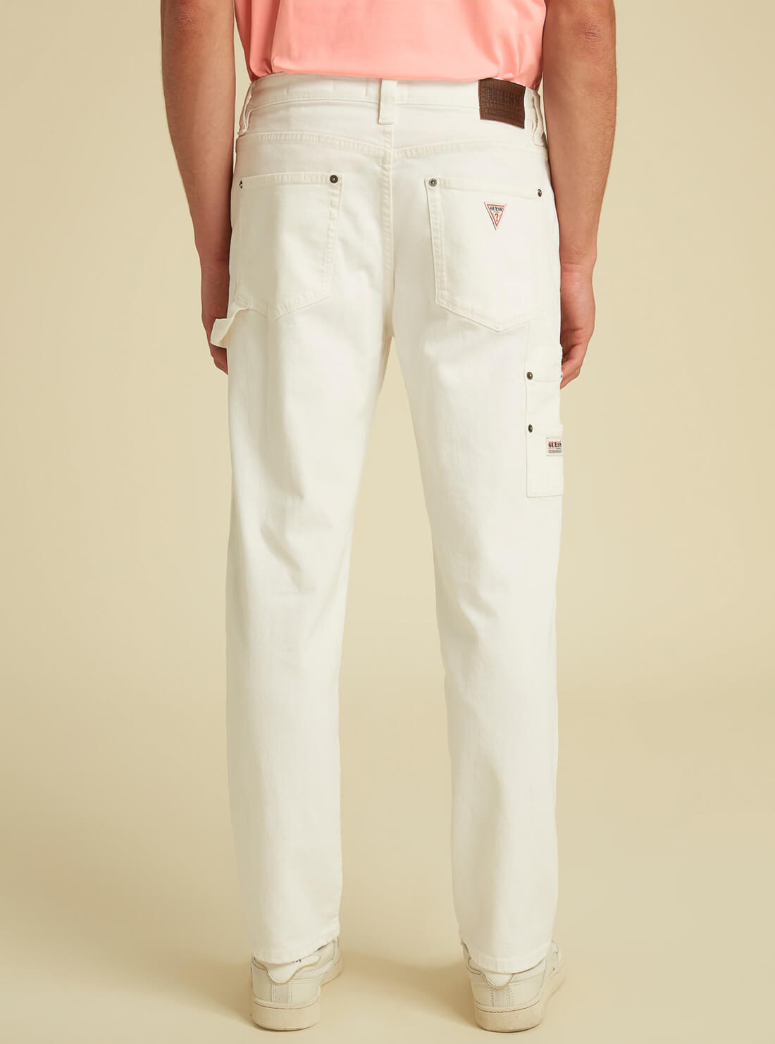 GUESS Mens GUESS Originals Slim Fit Carpenter Denim Jeans in White Wash M1GA09R4DE0 Back View
