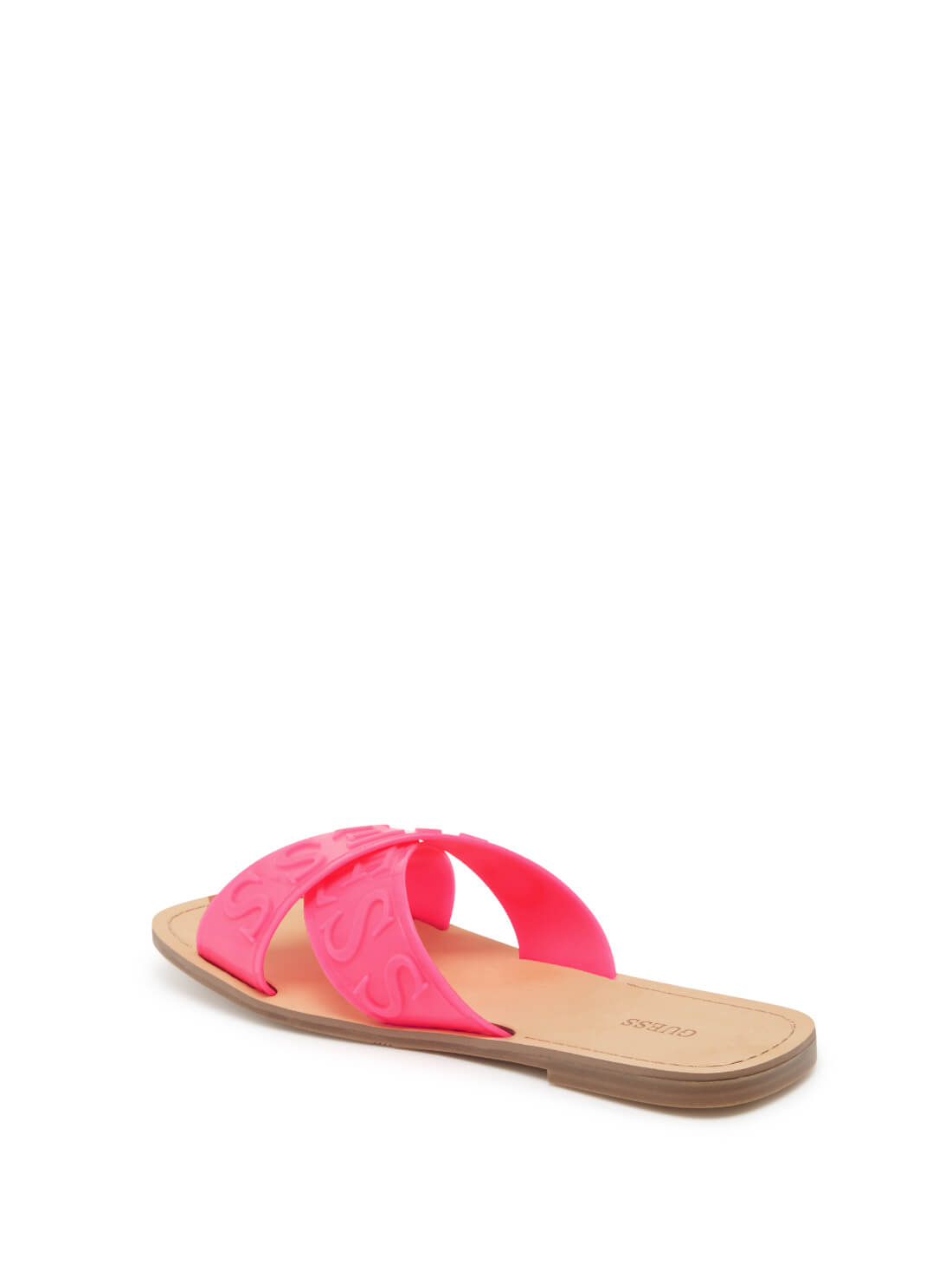 GUESS Womens Pink Gesabel Logo Slides GESABEL Back View