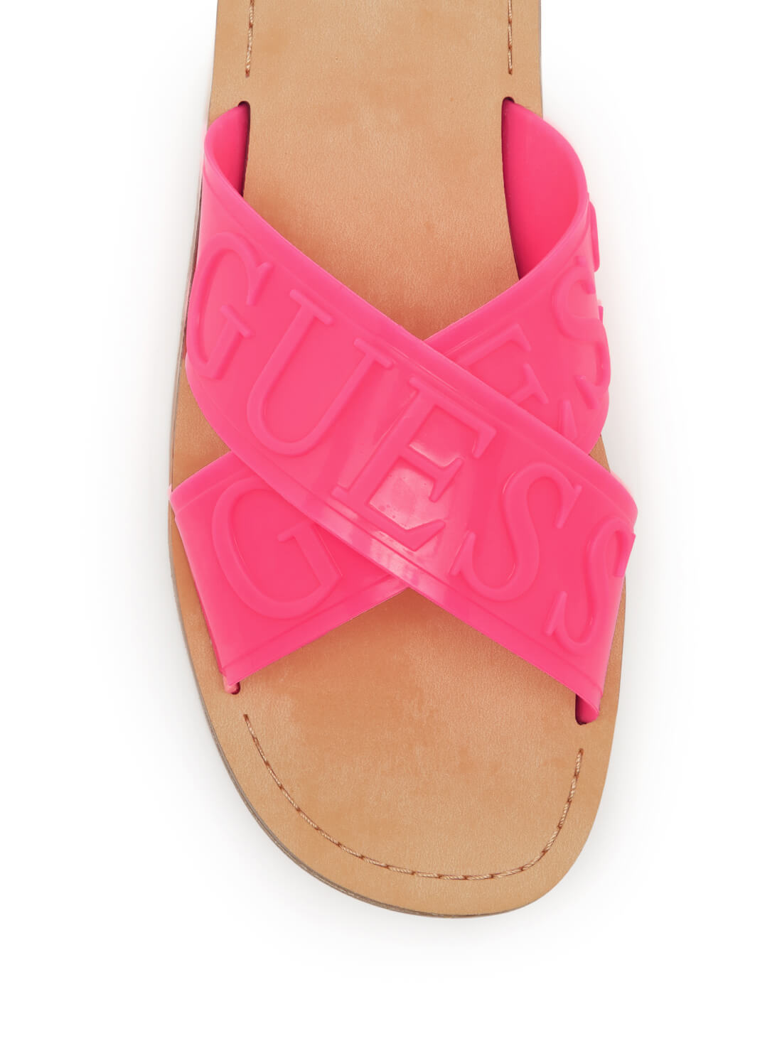 GUESS Womens Pink Gesabel Logo Slides GESABEL Top View