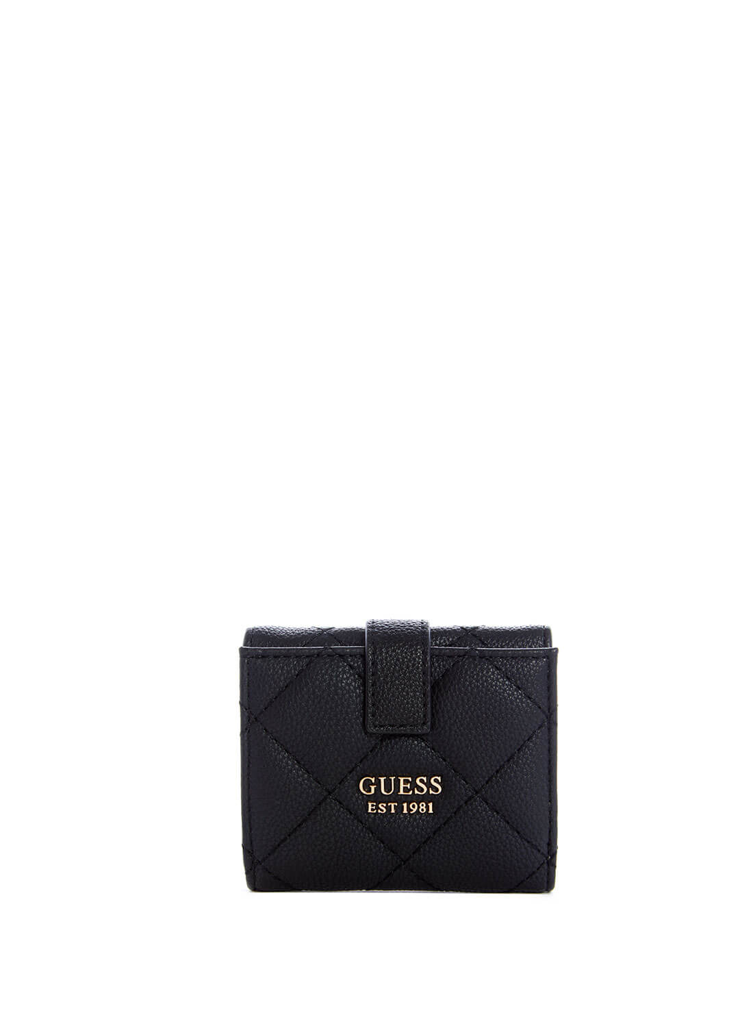 GUESS Womens Black Gillian Petite Trifold Wallet QG839438 Front View