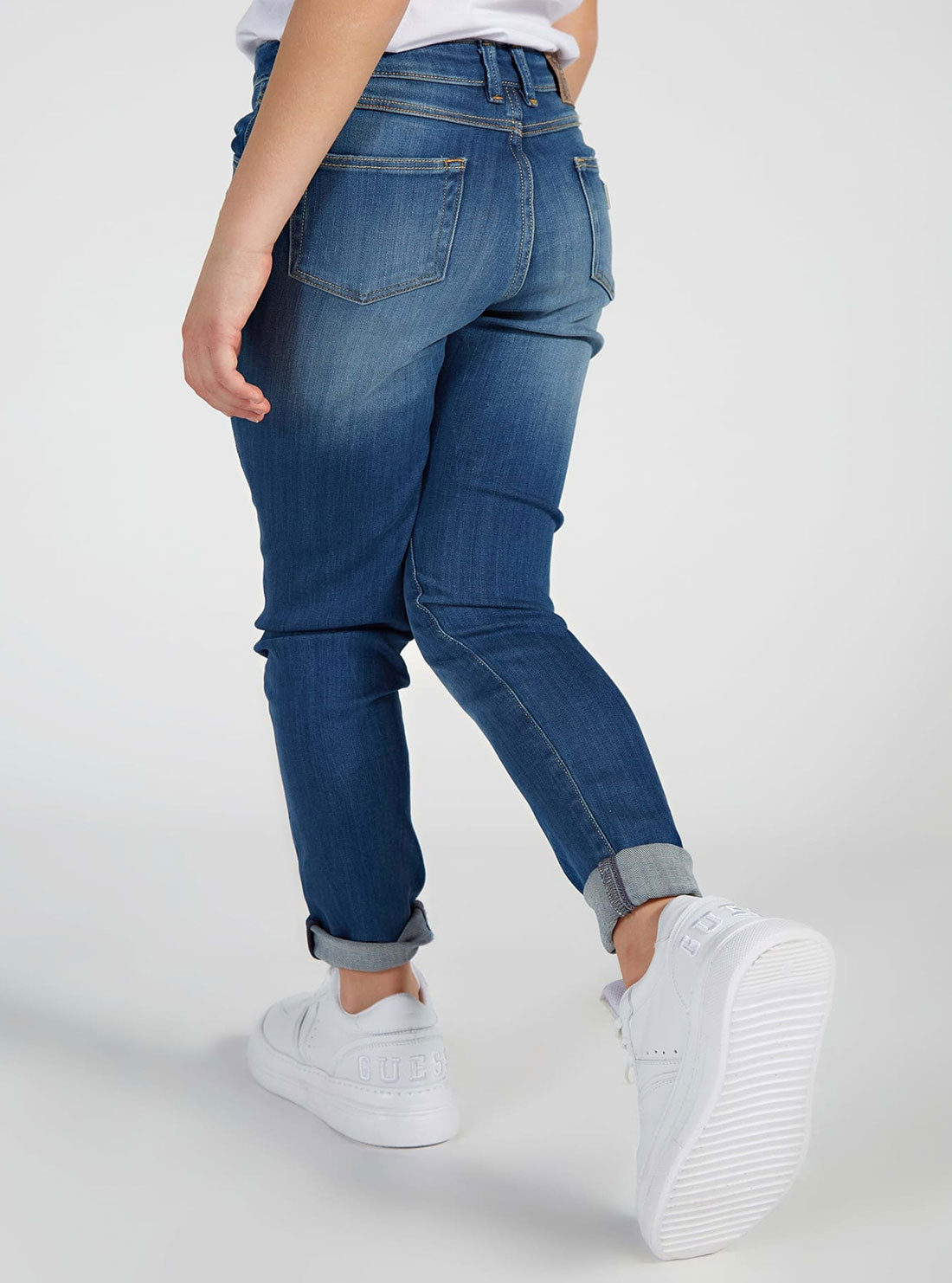 GUESS Big Girls Denim Skinny Jeans In Indigo Wash (7-16) J2RA03D4MA0 Back View