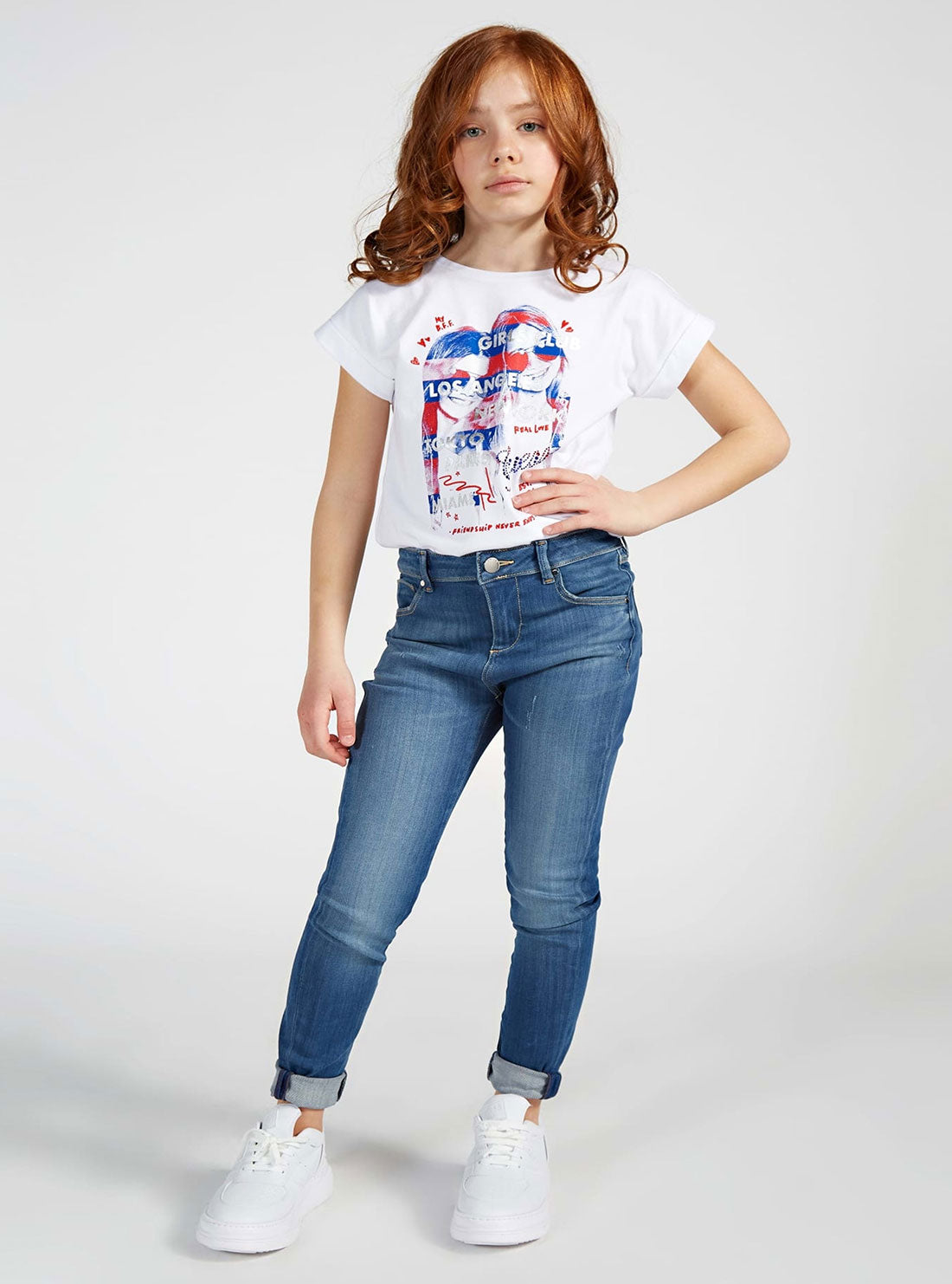 GUESS Big Girls Denim Skinny Jeans In Indigo Wash (7-16) J2RA03D4MA0 Full View