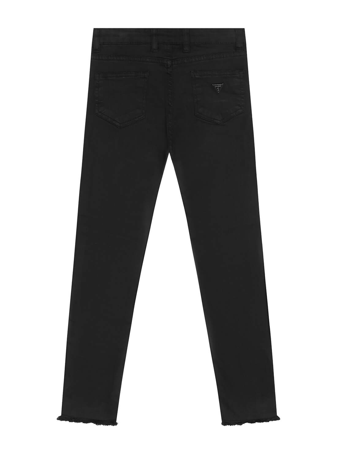 GUESS Girls Jet Black Denim Stretch Skinny Pant (2-7) Back View