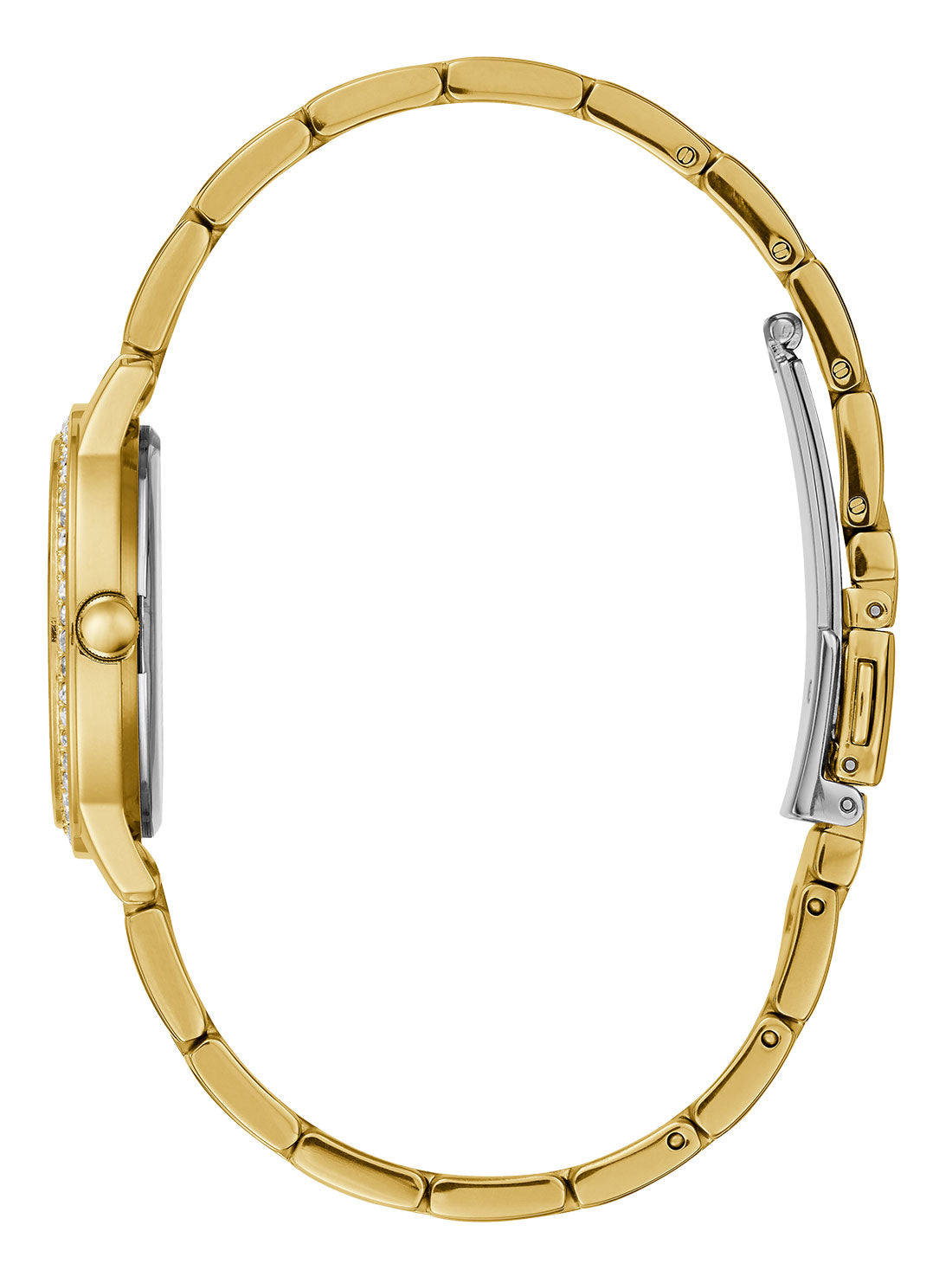 GUESS Womens Gold Chelsea Crystal Watch W1209L2 Side View