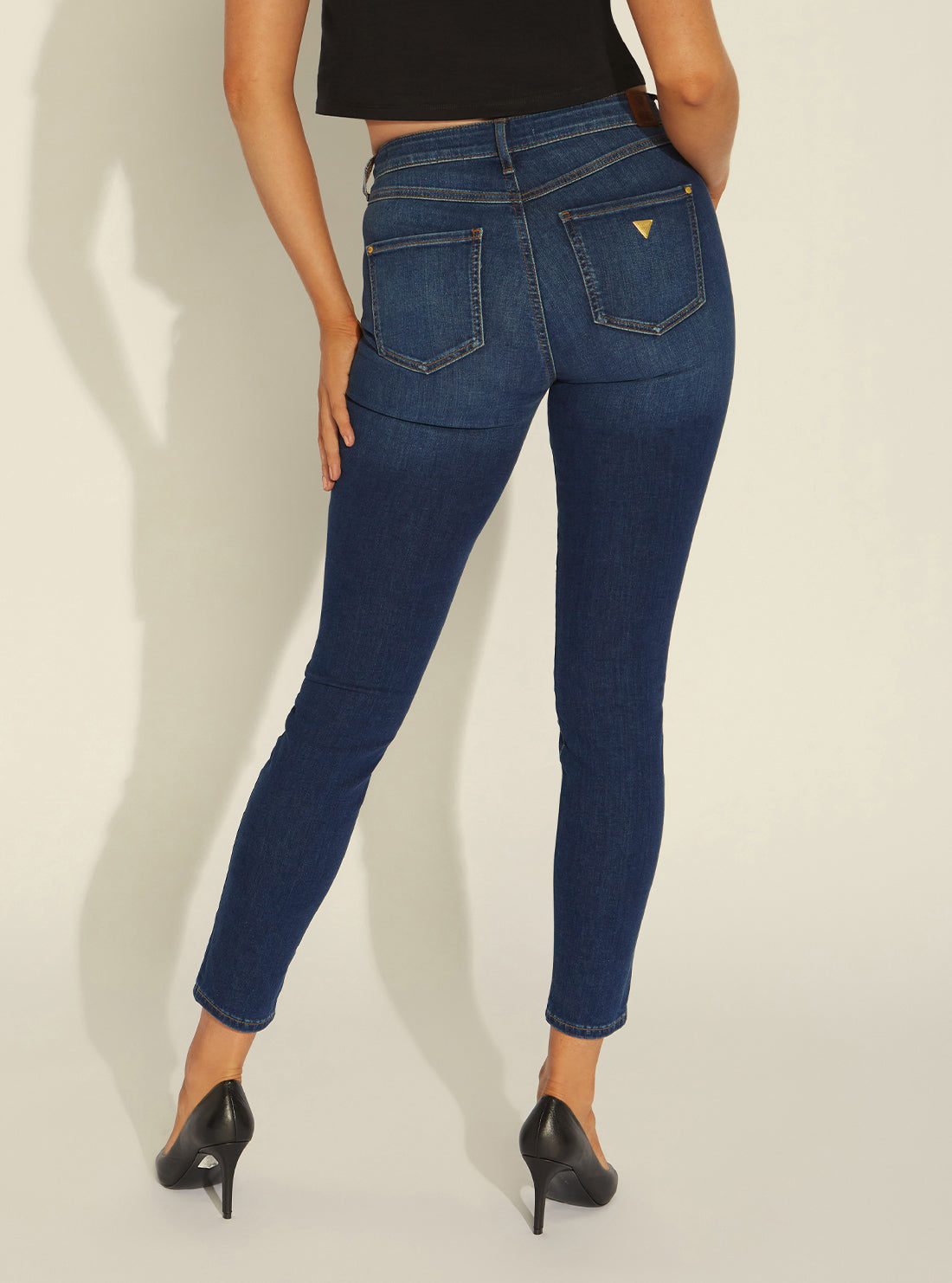 GUESS Womens High-Rise 1981 Skinny Denim Jeans in Mesa Wash WB8AB4D3ED1 Back view