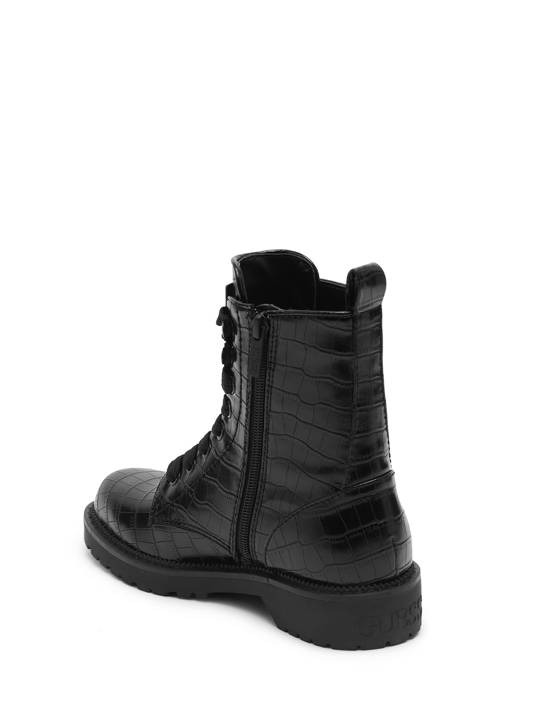GUESS Womens Black High Top Talisi Combat Boots GWTALISI Back View
