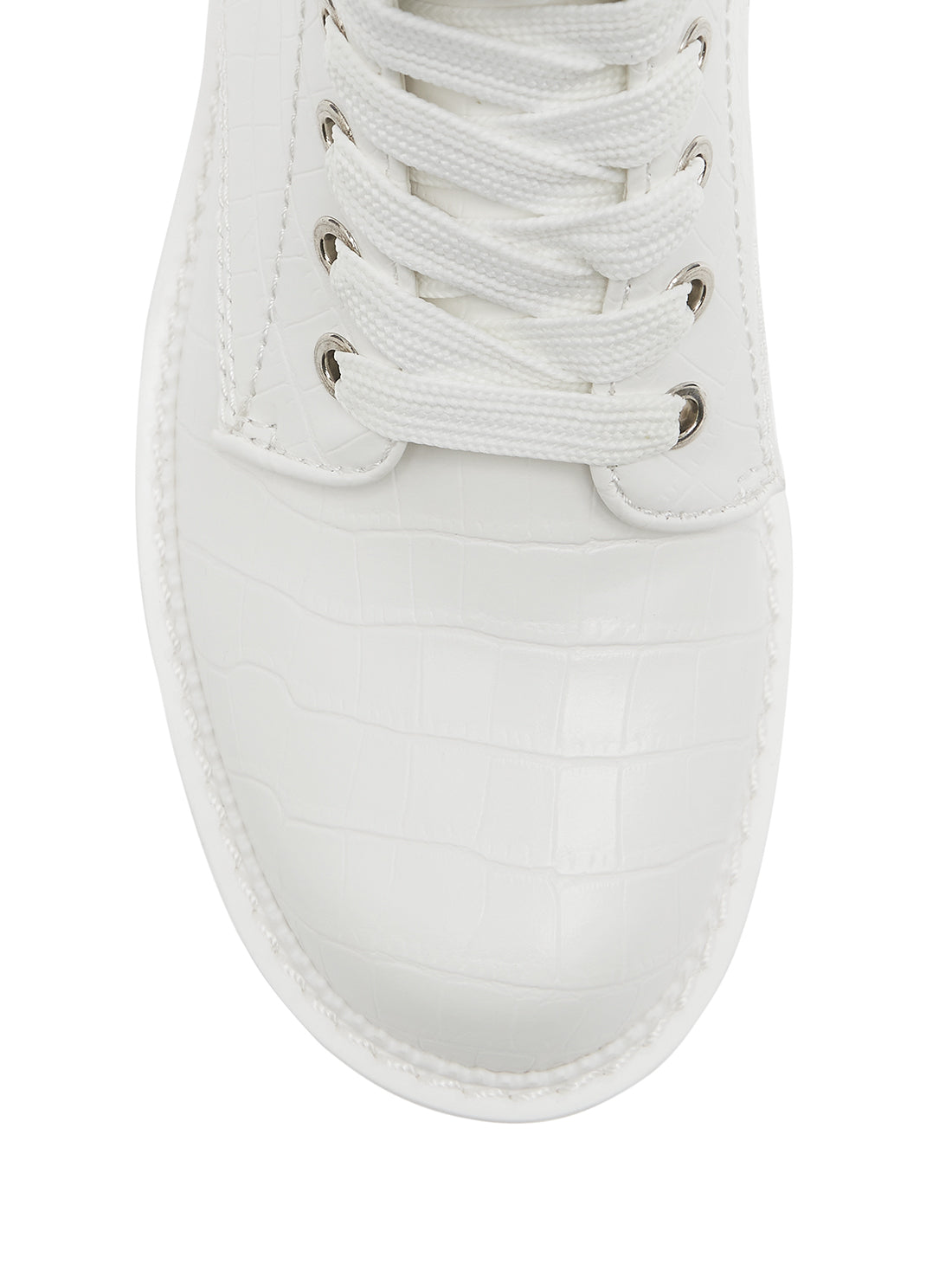 GUESS Womens  White High Top Talisi Combat Boots TALISI Top View