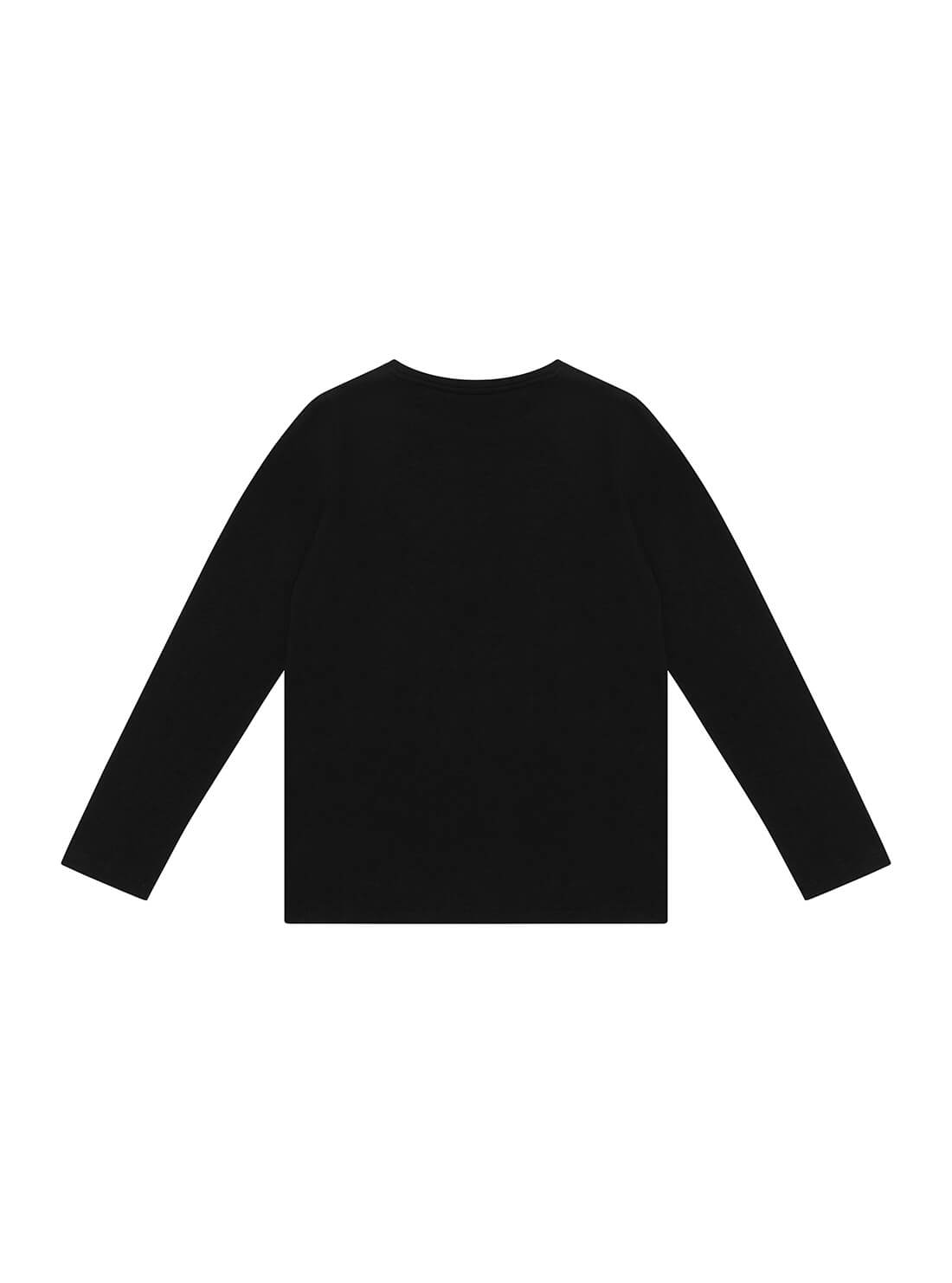 GUESS Little Girls Black Long Sleeve Logo T-Shirt (2-7) K1BI11J1311 Back View