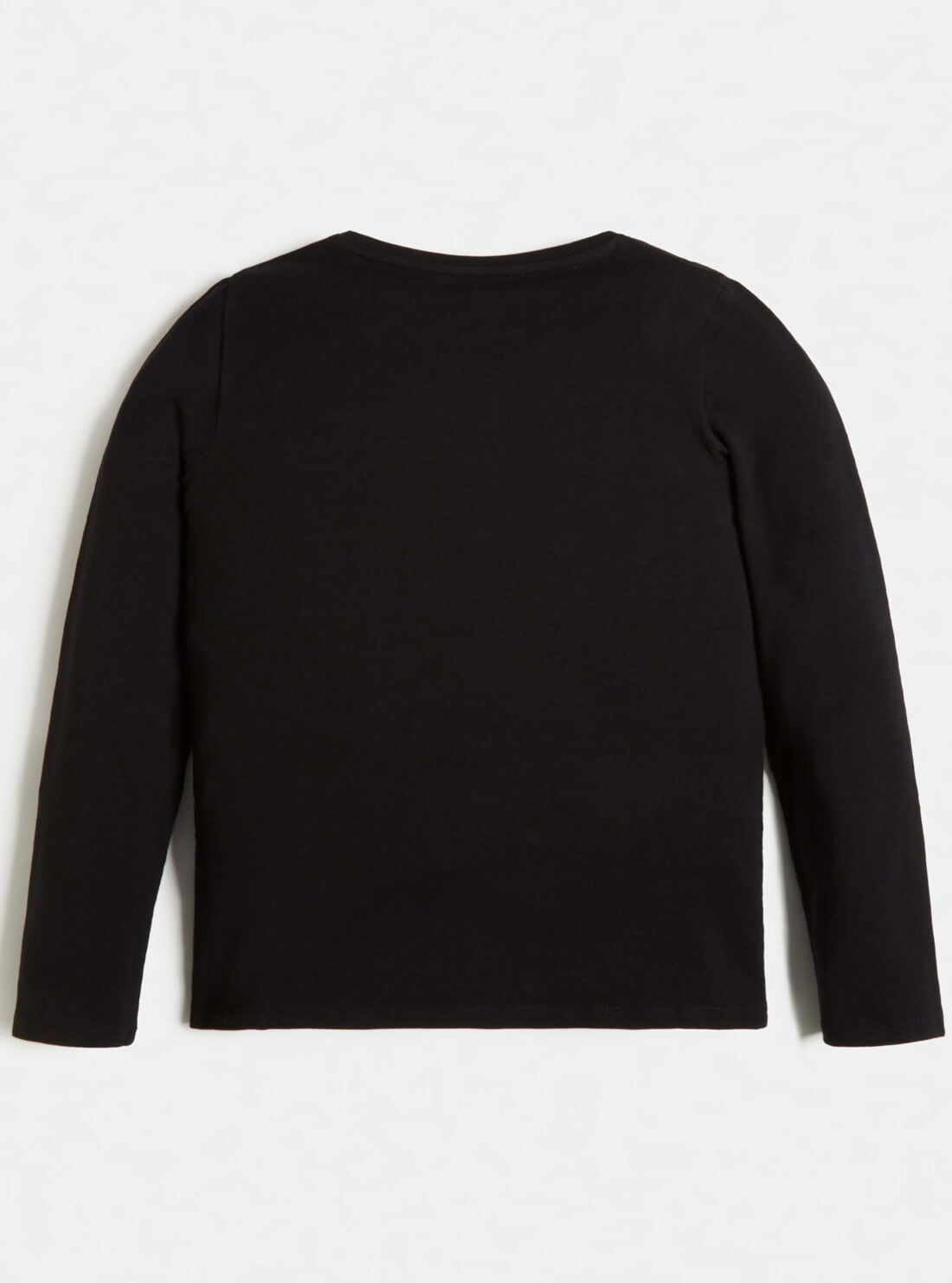 GUESS Kids Unisex Black Gold Unisex Logo Long Sleeve T-Shirt (7-16) J1BI11J1311 Back View