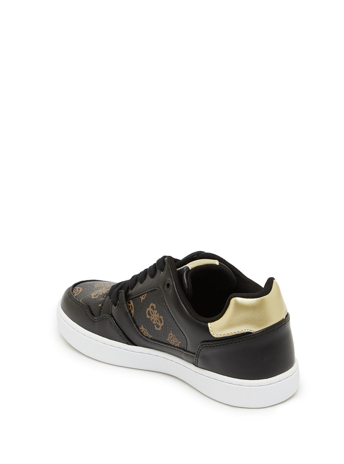GUESS Julien Embossed Low-Top brown womens Sneakers back view