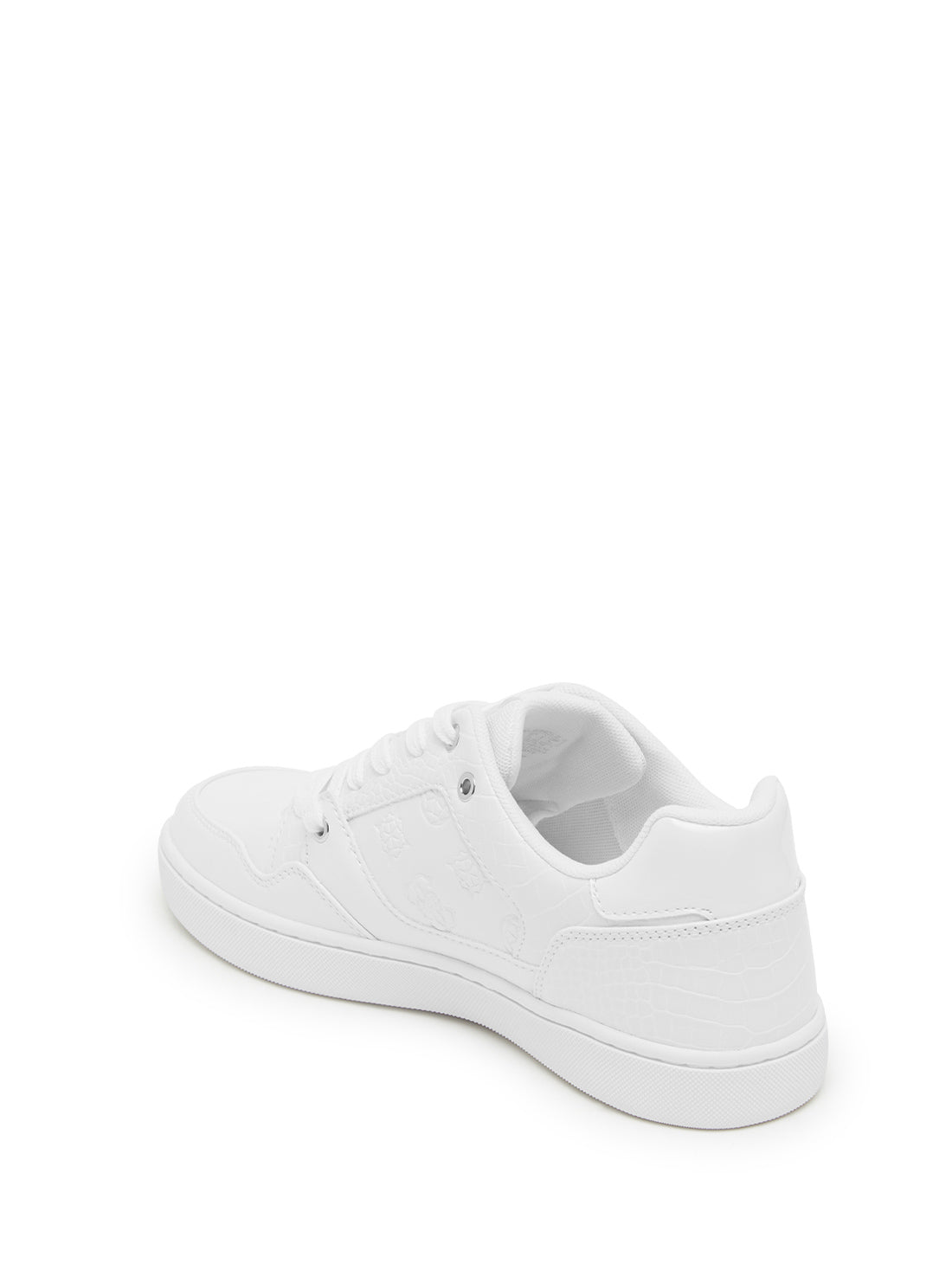 GUESS Julien Embossed Low-Top white womens Sneakers back view