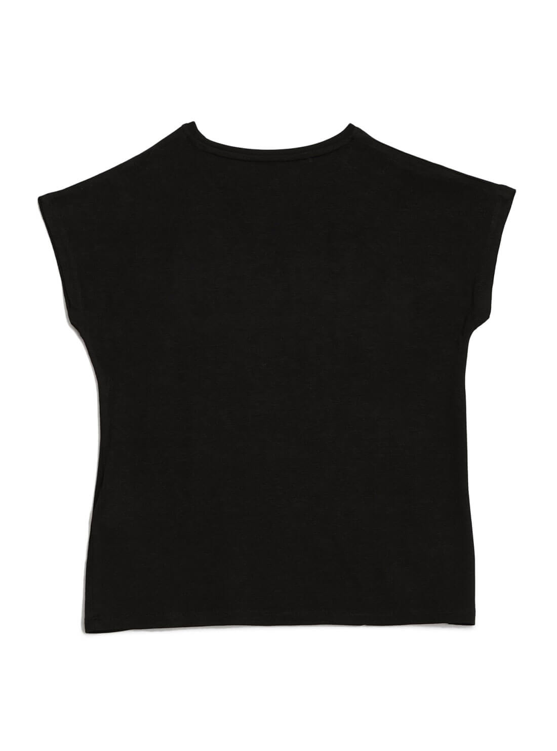 GUESS Big Girls Black Metallic Logo T-Shirt (7-16) J2RI08KAPO0 Back View