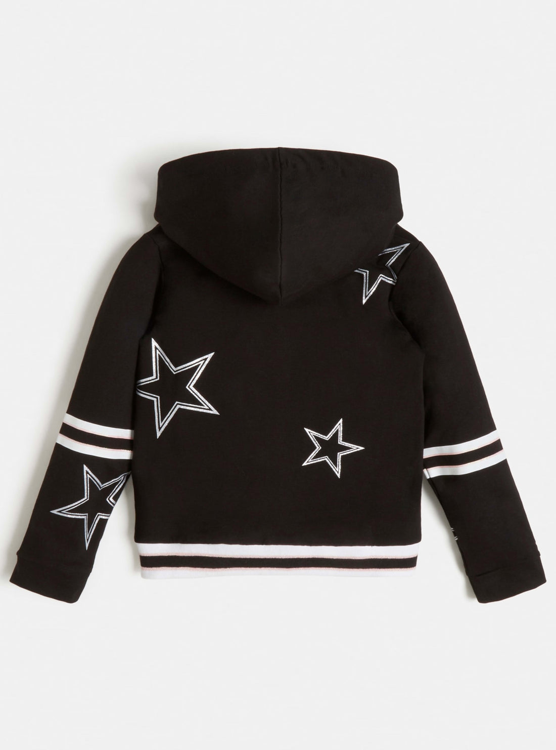 GUESS Little Girls Black Star Hooded Zip Jacket (4-12) J1BQ32KA6V0 Back View