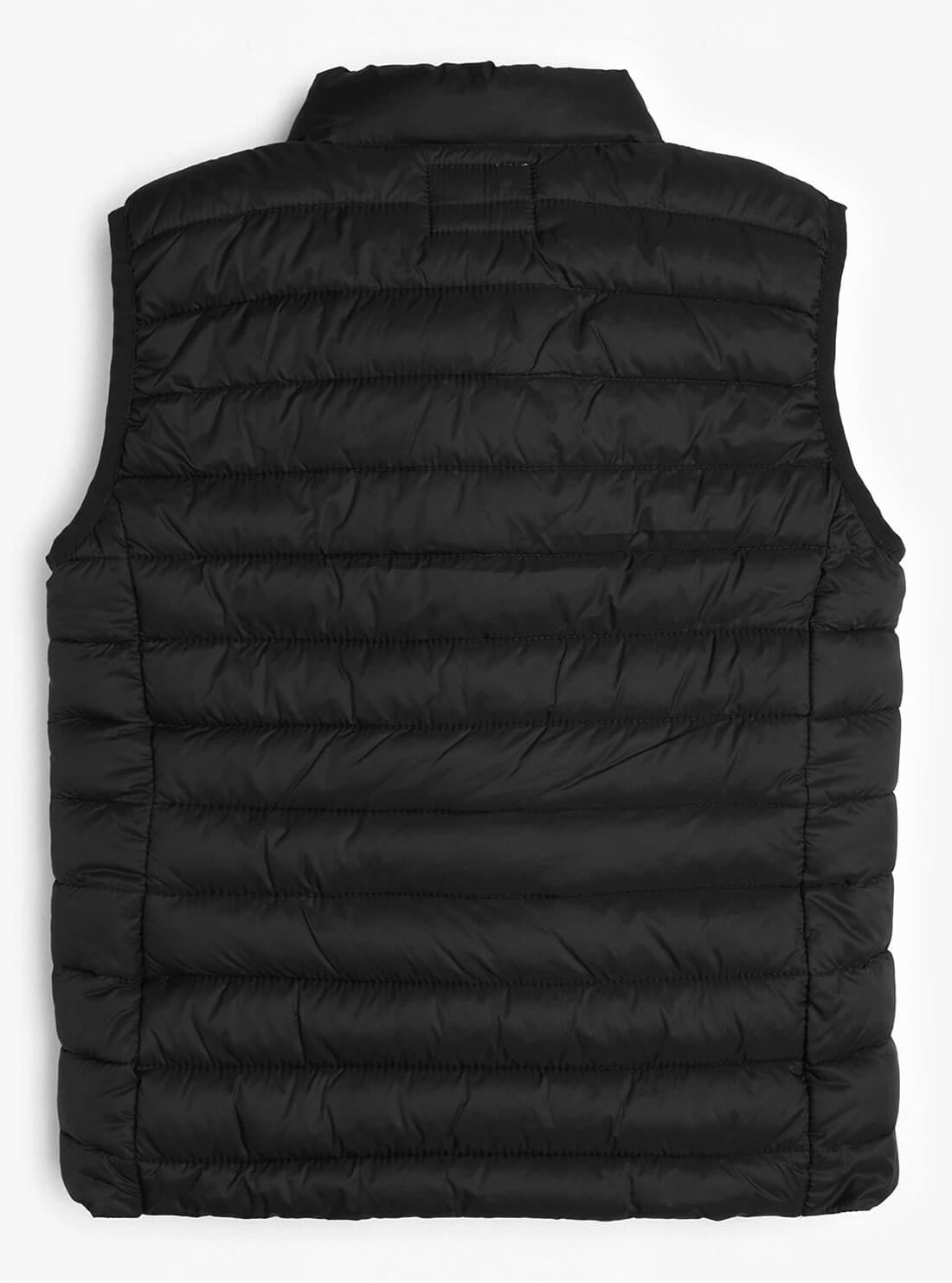 GUESS Kids Unisex Black Unisex Padded Logo Vest (7-16) H93J01WCAO0 Back View