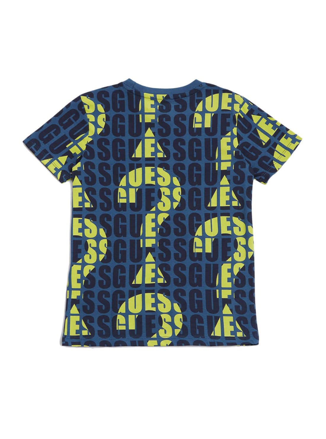 GUESS Little Boys Blue Multi Logo Print T-Shirt (2-7) N2RI07K8HM0 Back View