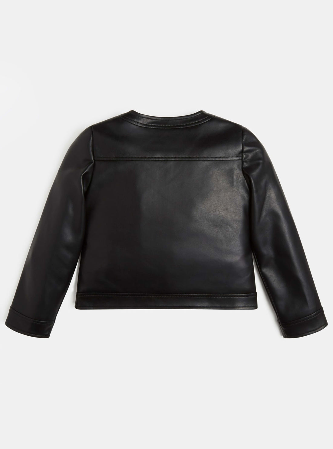 GUESS Kids Girls Black Ceremony Leather Jacket (7-16) J1BL25WE8D0 Back View