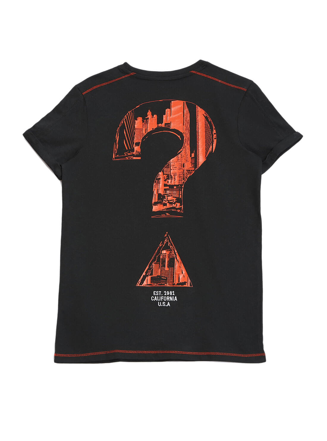 GUESS Kids Big Boy Grey Question T-Shirt (7-16) L2RI06K8HM0 Back View