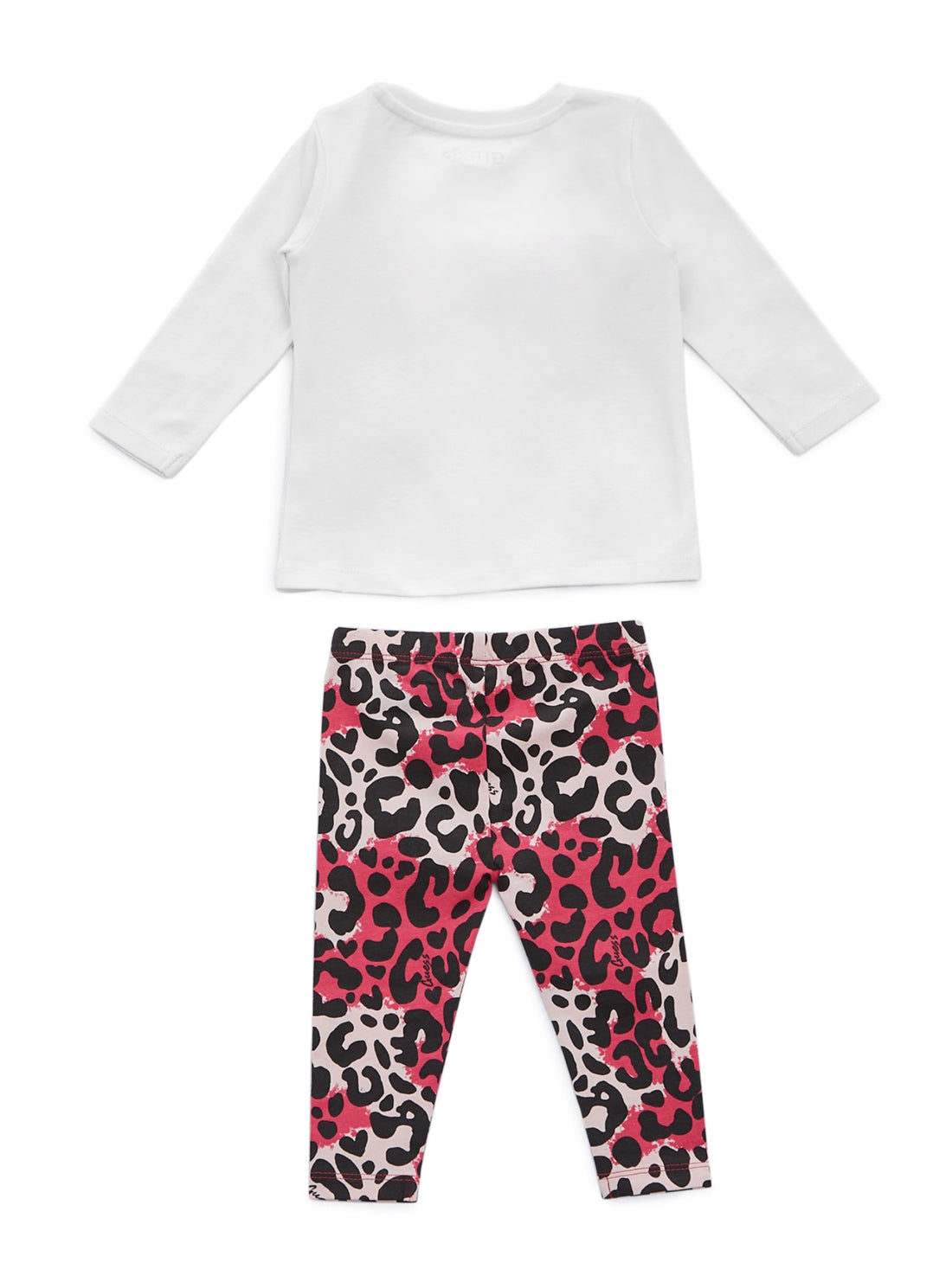 GUESS Baby Girl Pink Print Leopard T-Shirt and Leggings 2-Piece Set (3-18m) A1BG04J1311 Back View