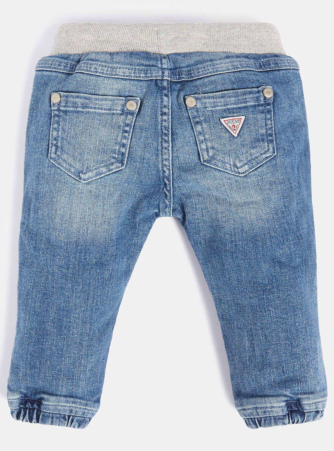GUESS Kids Baby Boy Light Blue Wash Denim Pants (3-24m) I93A00D3QL0 Back View