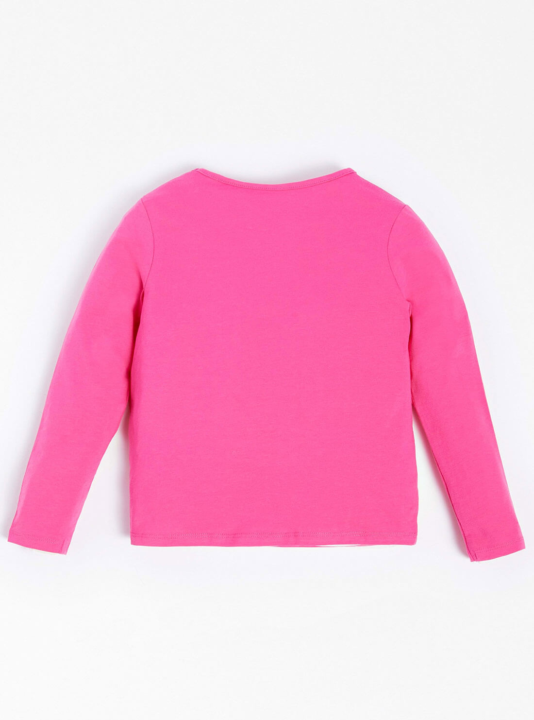 GUESS Kids Pink Trip Heart Guess Logo T-Shirt (2-7) Back View