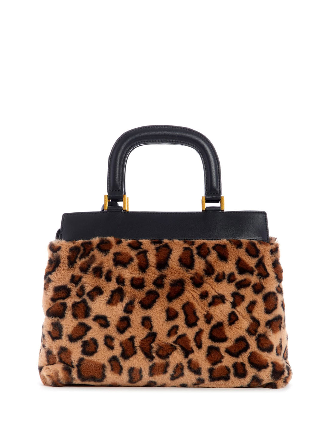 GUESS Womens Leopard Katey Luxe Satchel FL838328 Back View