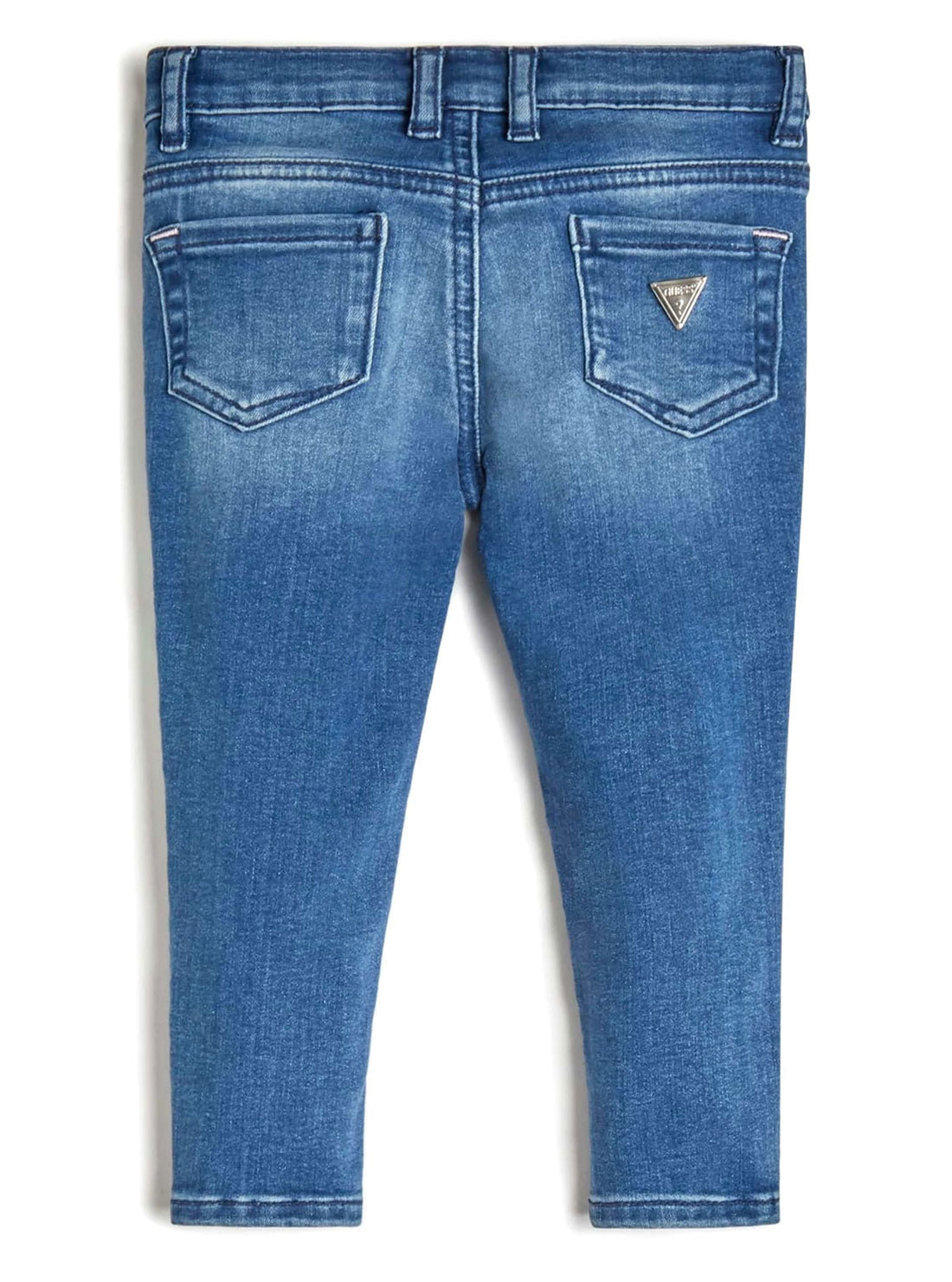 GUESS Little Girl Embroidered Heart Denim Skinny Pants (2-7) Back View