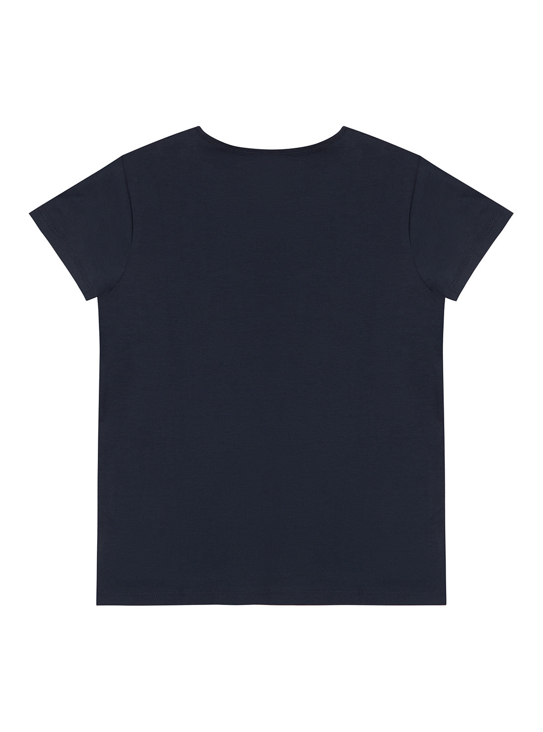 GUESS Little Girl Silk Blue Logo T-Shirt (2-7) Back View