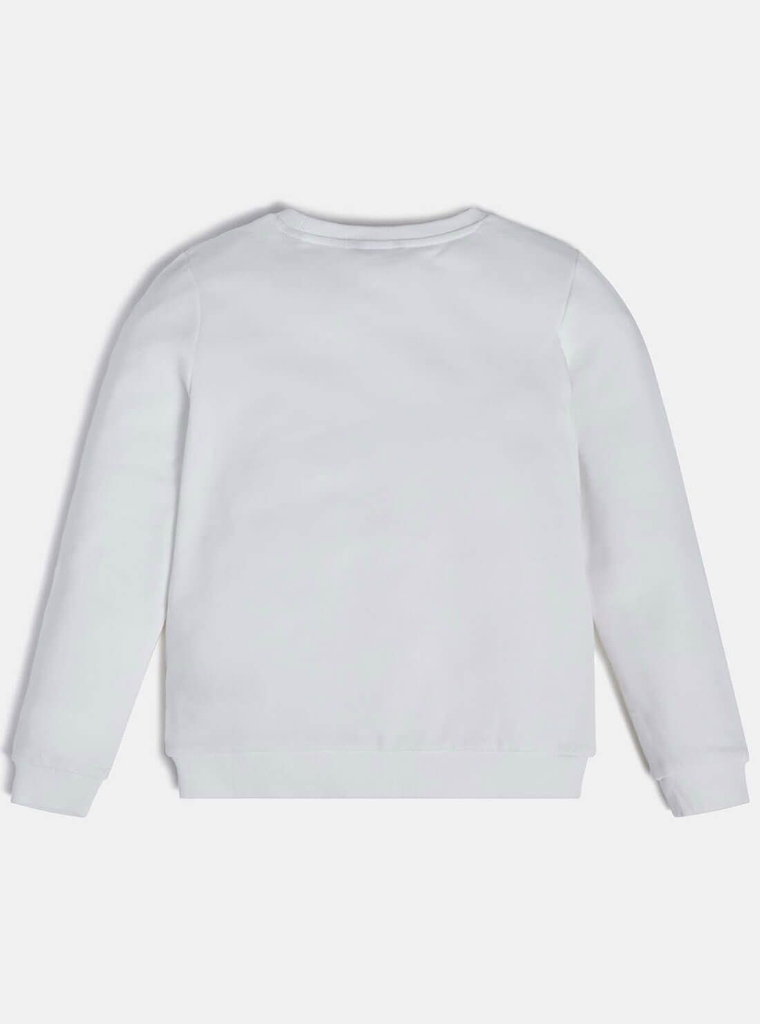 GUESS Little Girl True White Fleece Logo Jumper (2-7) Back View