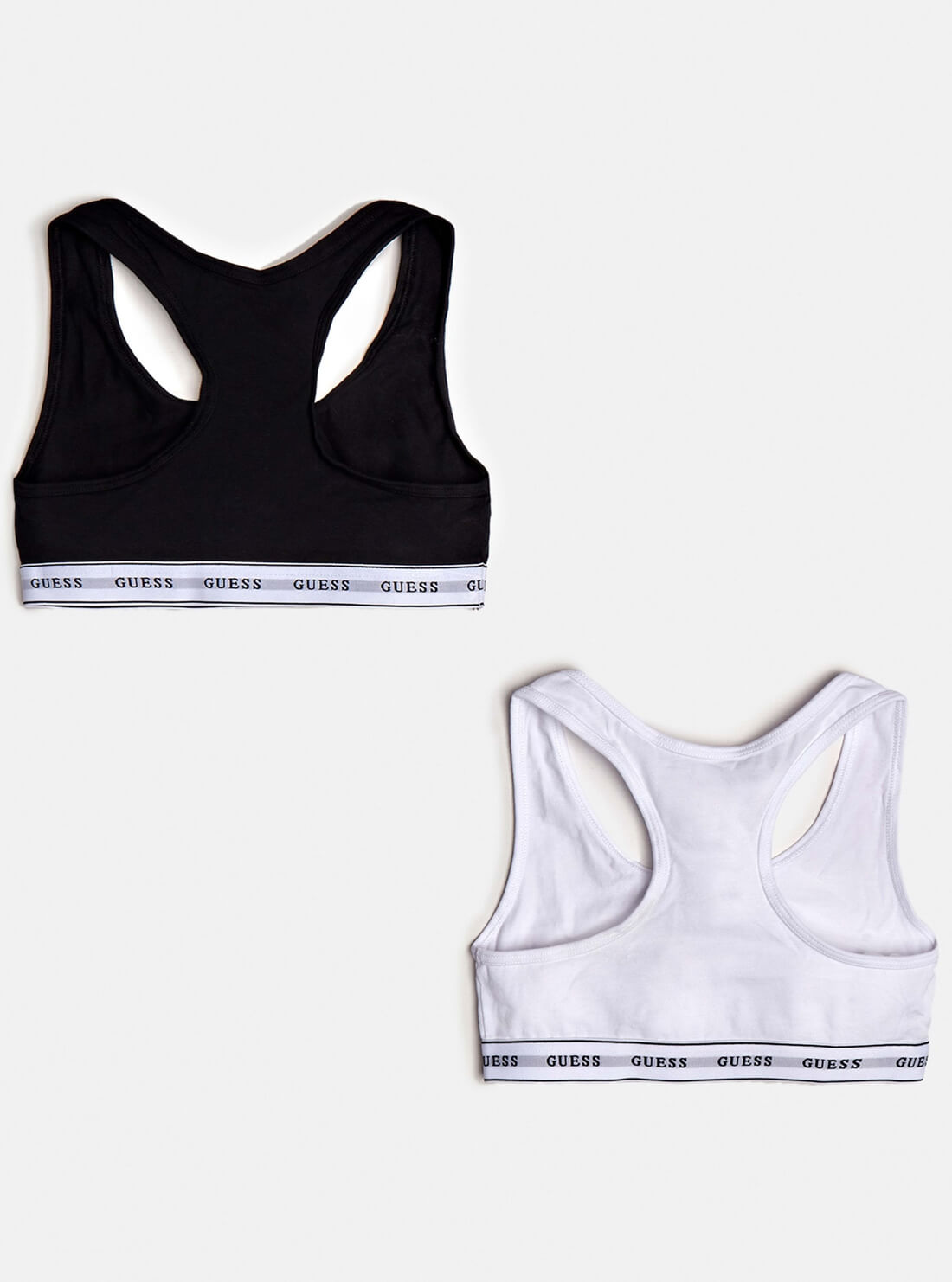 GUESS Big Girls Black and White Logo Bralette 2-Piece Set (4-16) J93G00JR017 Back View