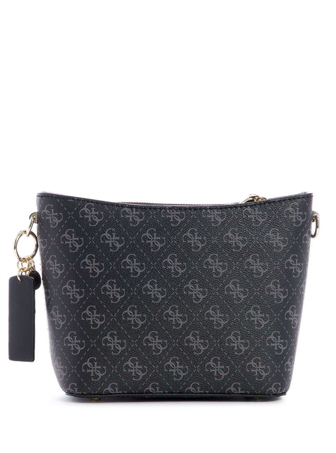 GUESS Womens Black Multi Logo Jensen Crossbody Bucket Bag SS787630 Back View