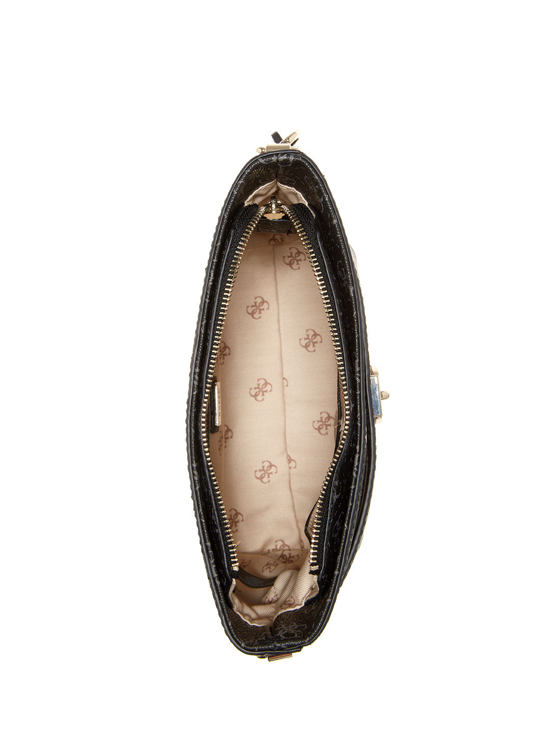 GUESS Womens Black Multi Logo Jensen Crossbody Bucket Bag SS787630 Inside View