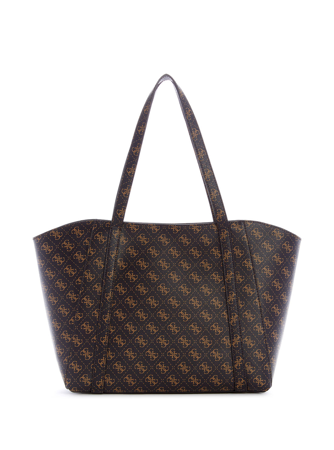 GUESS Womens Black Brown Logo Naya Tote Bag SG788124 Back View