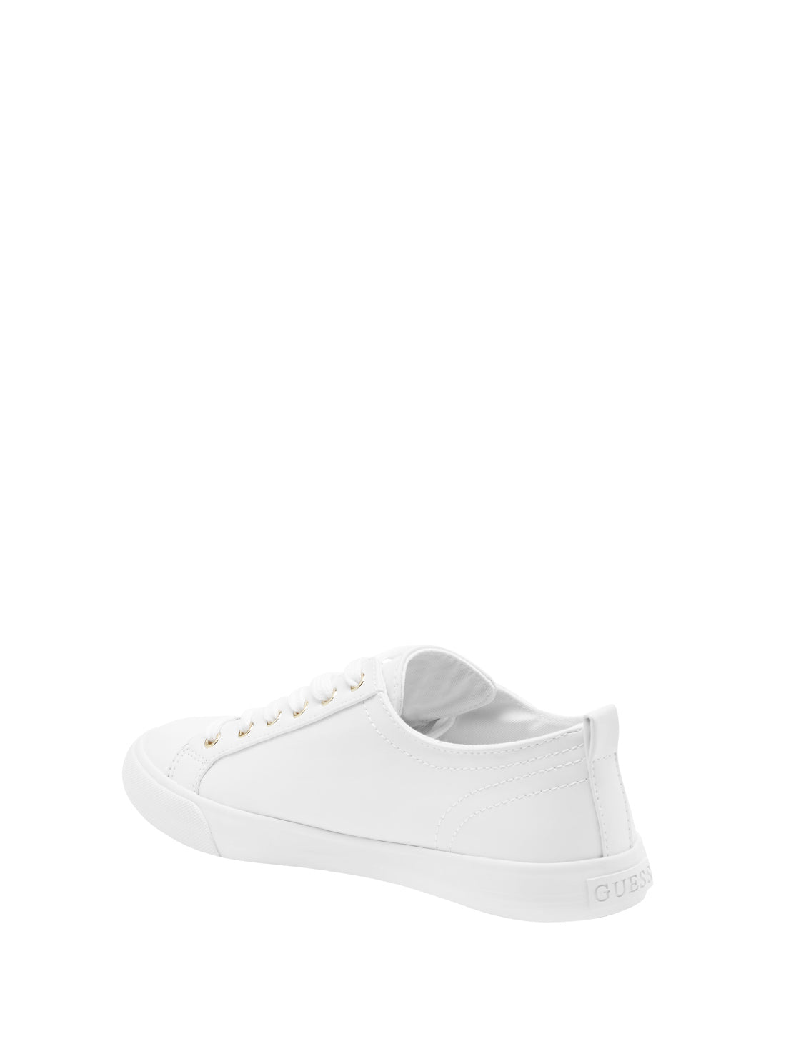 GUESS Womens White Soaked Logo Sneakers SOAKED-A Back View