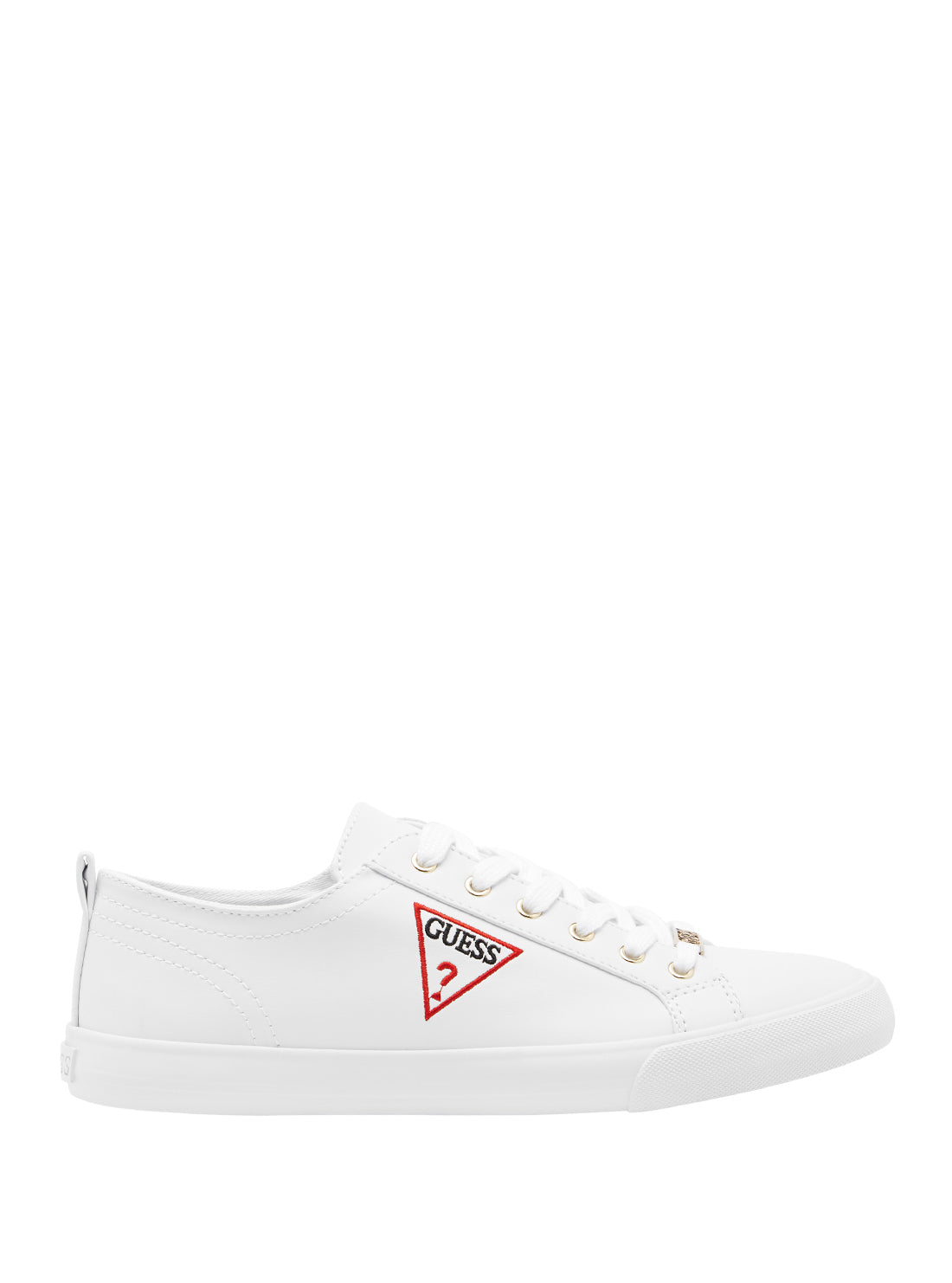 GUESS Womens White Soaked Logo Sneakers SOAKED-A Side View