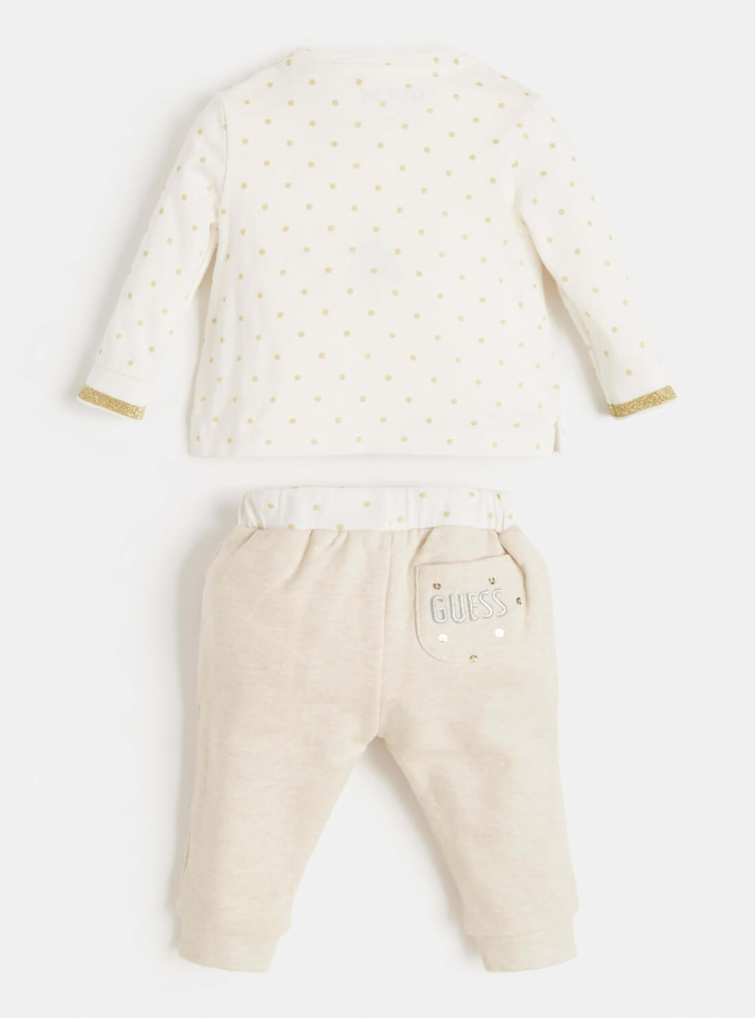 GUESS Baby Girl Beige Print Lovely Girl 2-Piece Set (3-18m) A1BG08J1311 Back View