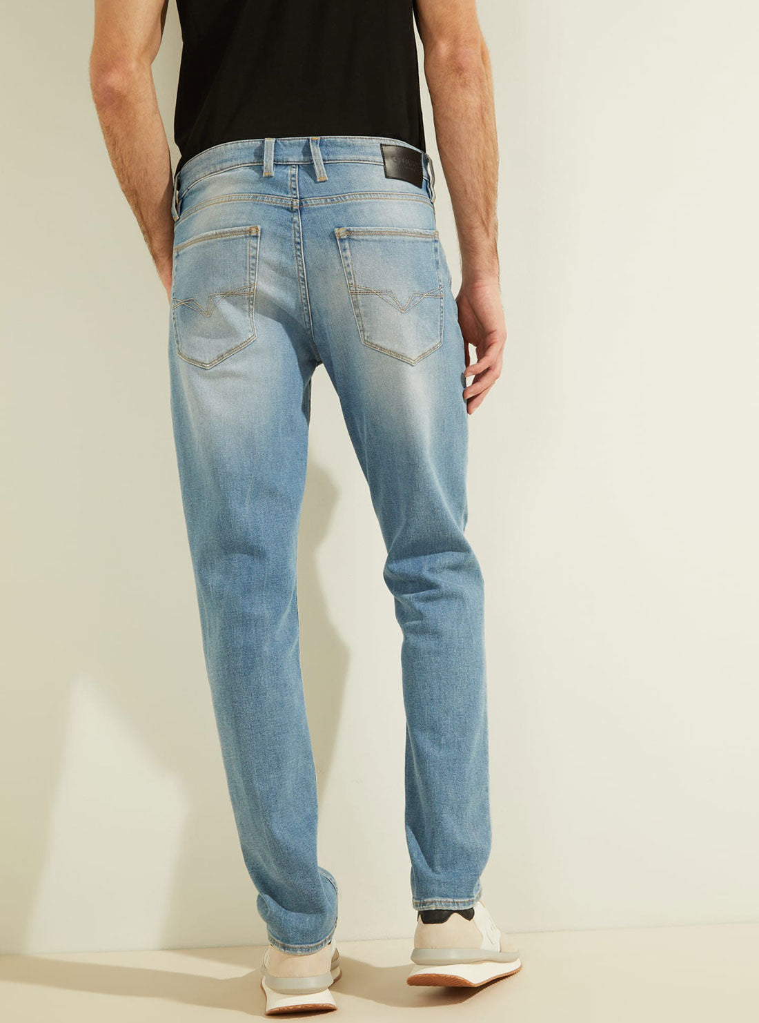 GUESS Mens Low-Rise Slim Tapered Denim Jean in Jackson Wash MB1AS2303D1 Back view