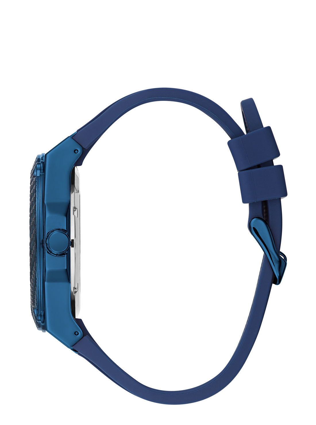GUESS Men's Blue Legacy Silicone Watch Side View