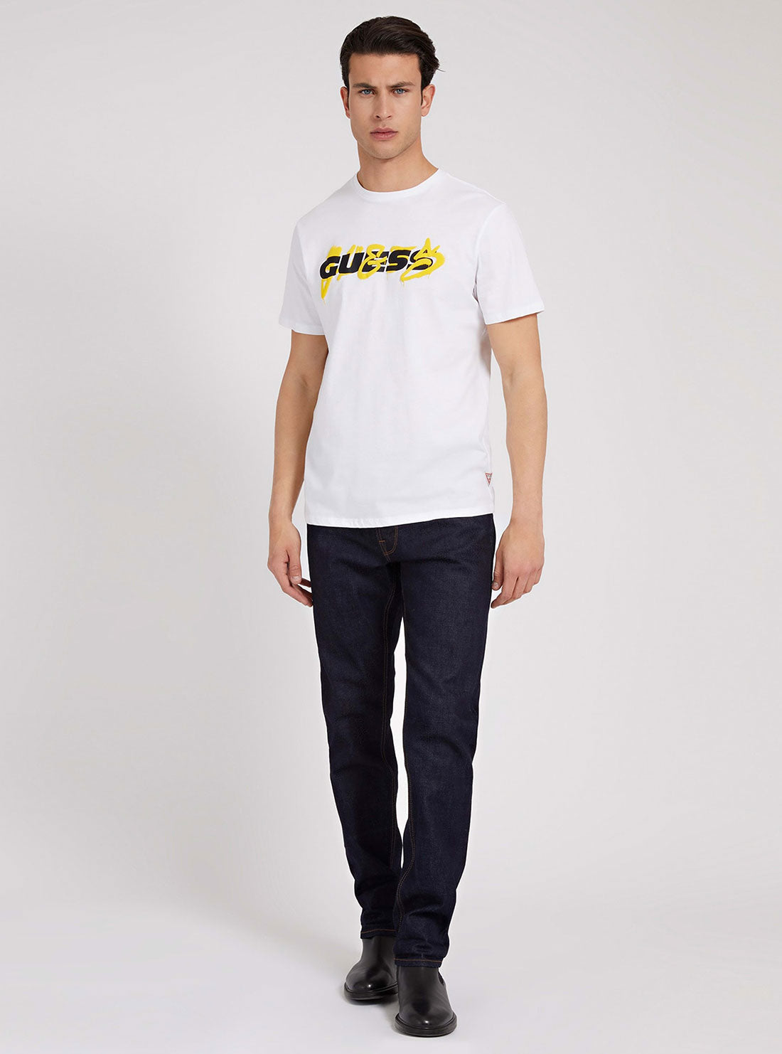 GUESS Men's Mid-Rise Slim Tapered Denim Jeans In Iron Selvedge Wash M2GAS2D4MG2 Full View