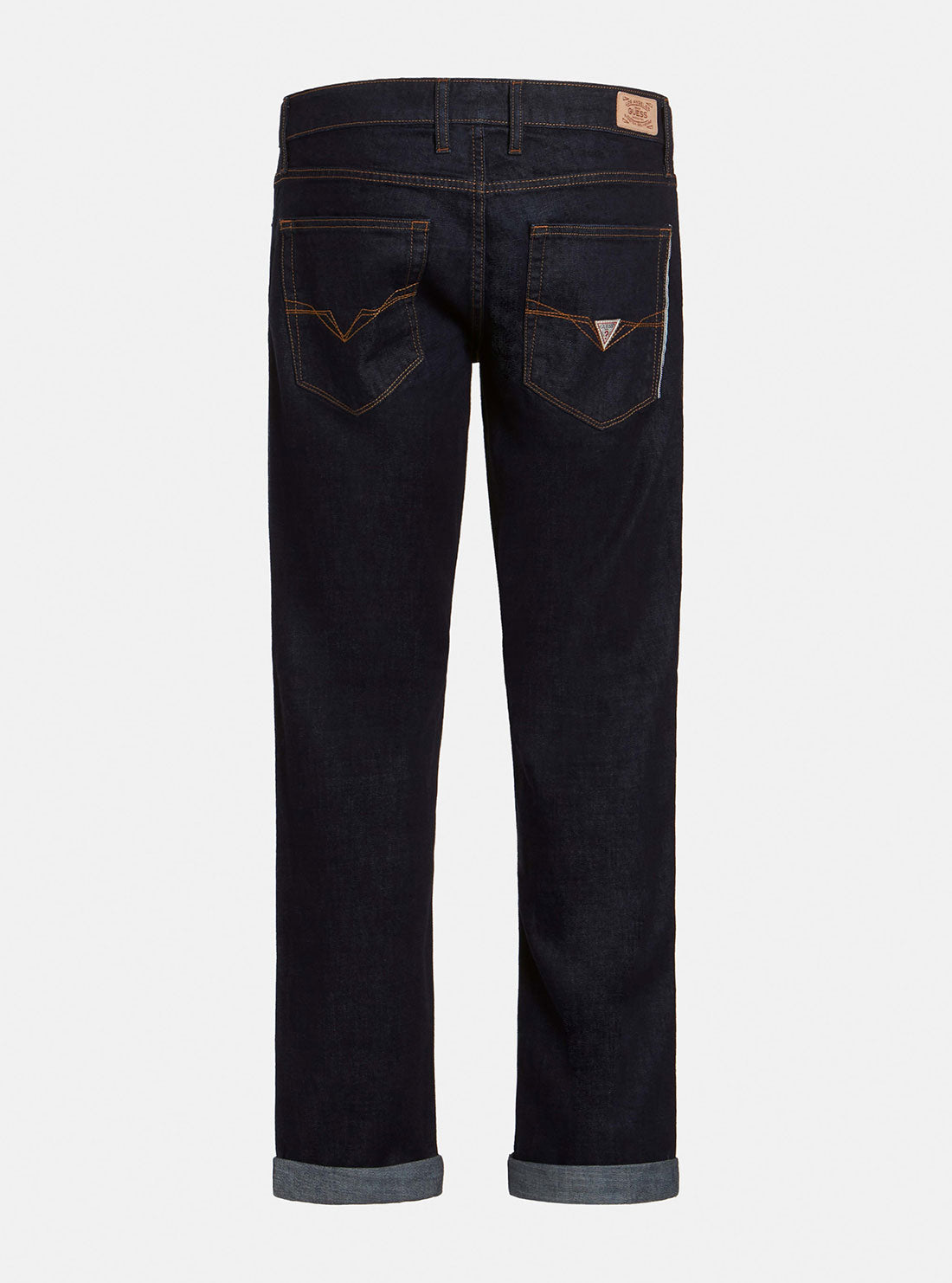 GUESS Men's Mid-Rise Slim Tapered Denim Jeans In Iron Selvedge Wash M2GAS2D4MG2 Ghost Back View